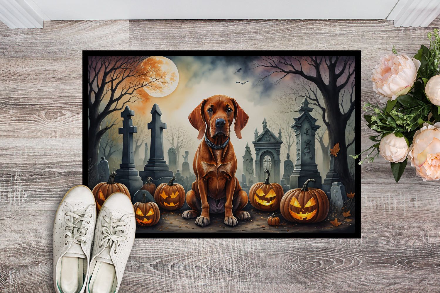 Buy this Vizsla Spooky Halloween Indoor or Outdoor Mat 24x36
