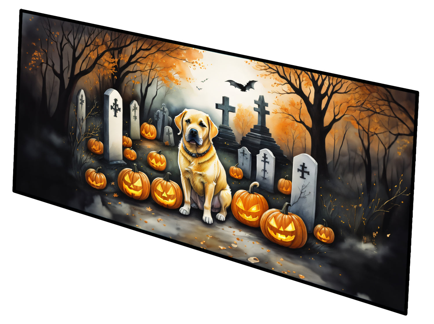Buy this Yellow Labrador Retriever Spooky Halloween Runner Mat 28x58