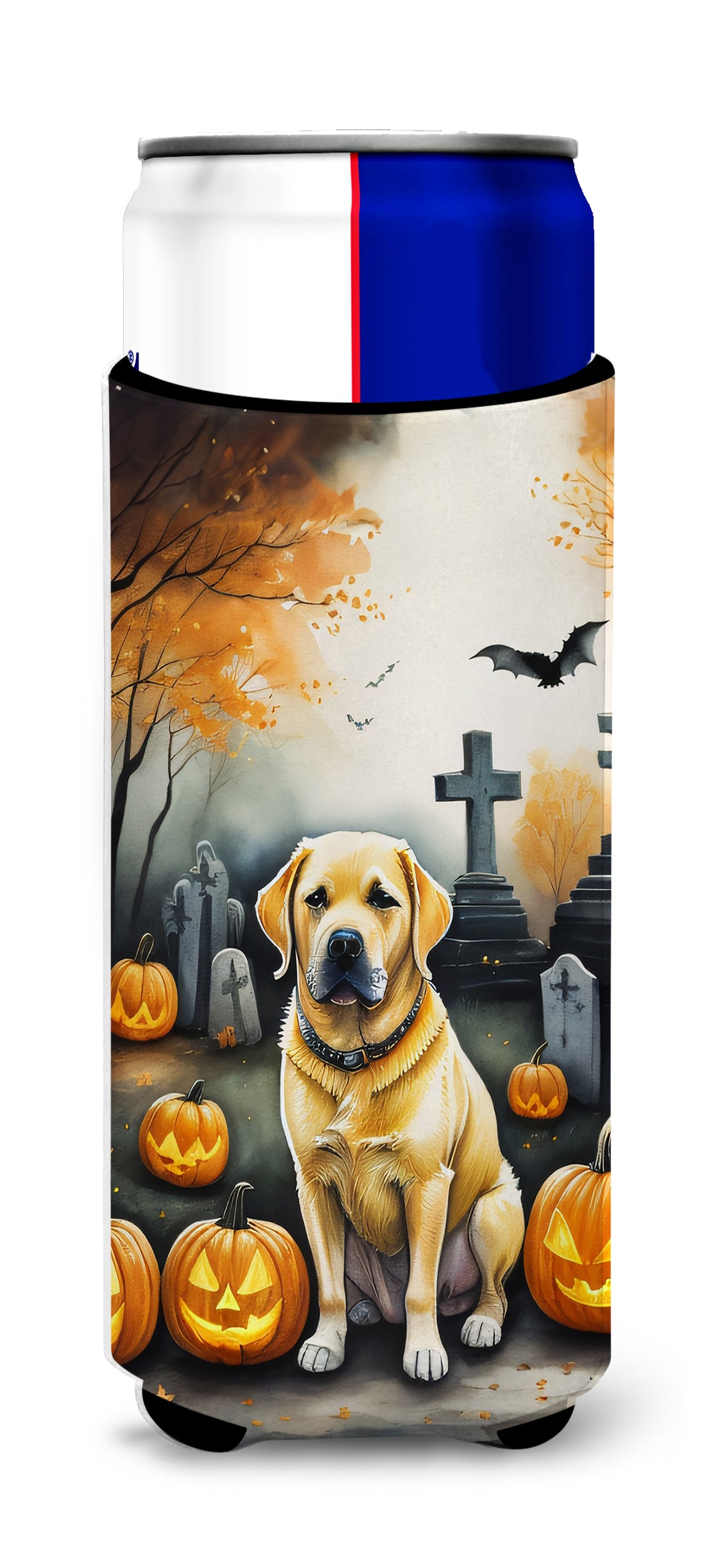 Buy this Yellow Labrador Retriever Spooky Halloween Hugger for Ultra Slim Cans