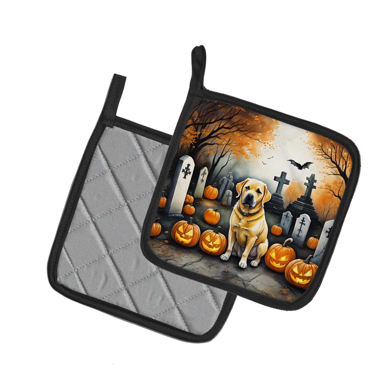 Buy this Yellow Labrador Retriever Spooky Halloween Pair of Pot Holders