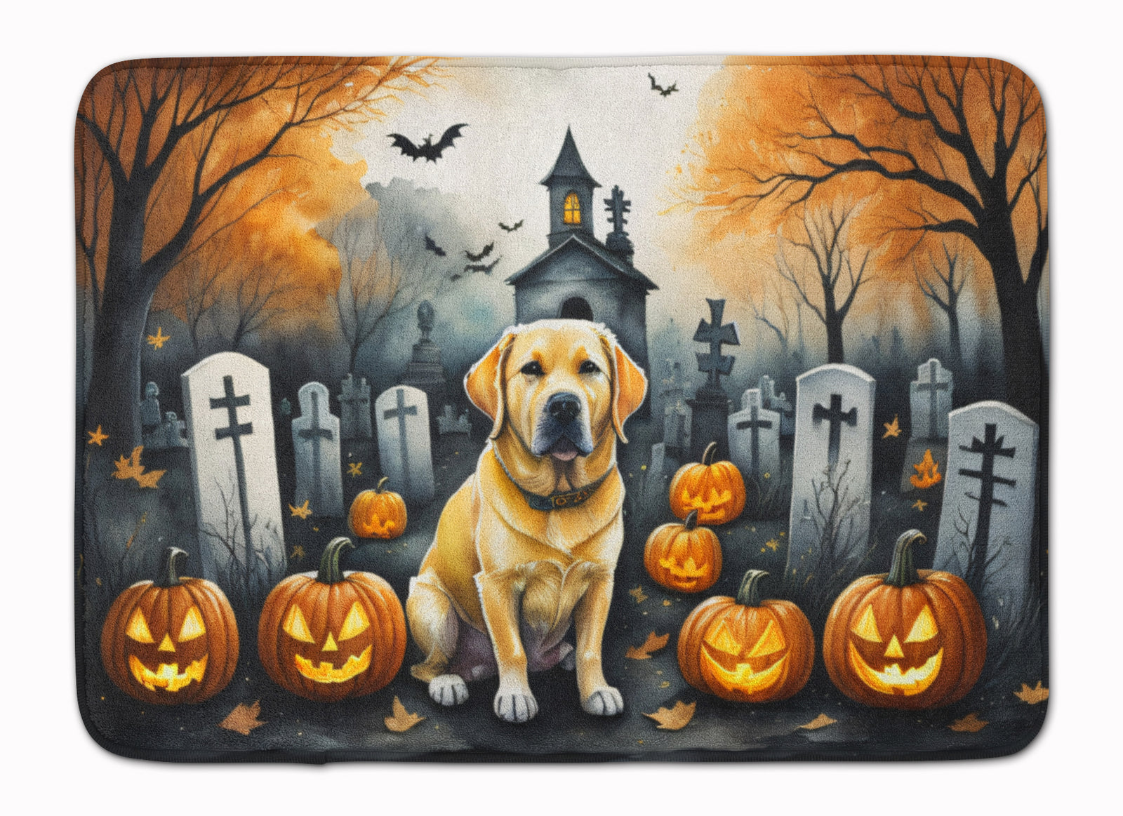 Buy this Yellow Labrador Retriever Spooky Halloween Memory Foam Kitchen Mat