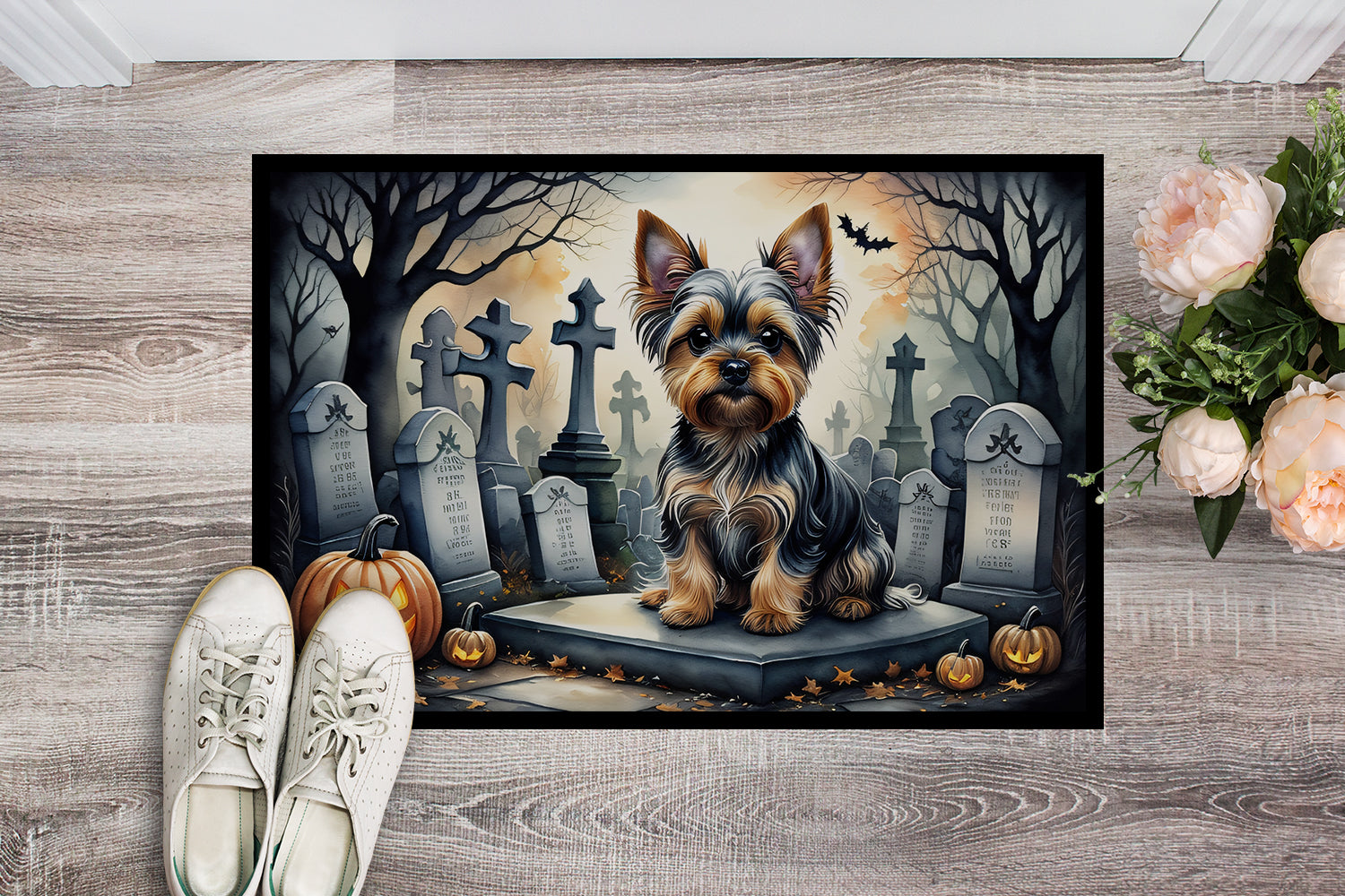 Buy this Yorkshire Terrier Spooky Halloween Indoor or Outdoor Mat 24x36