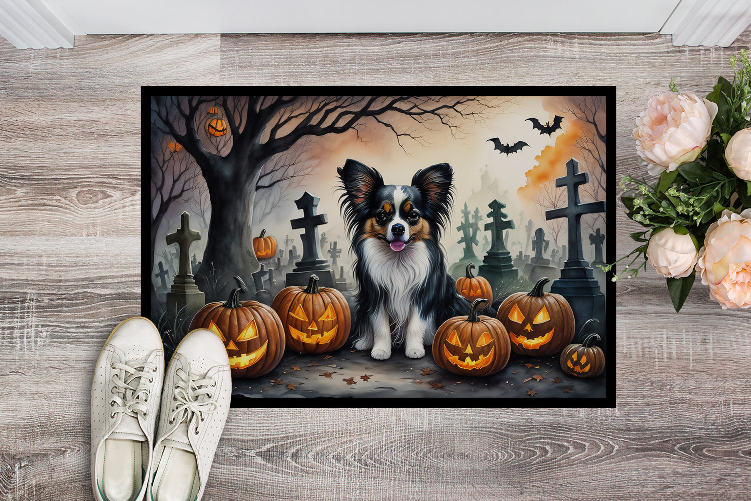 Buy this Papillon Spooky Halloween Doormat 18x27