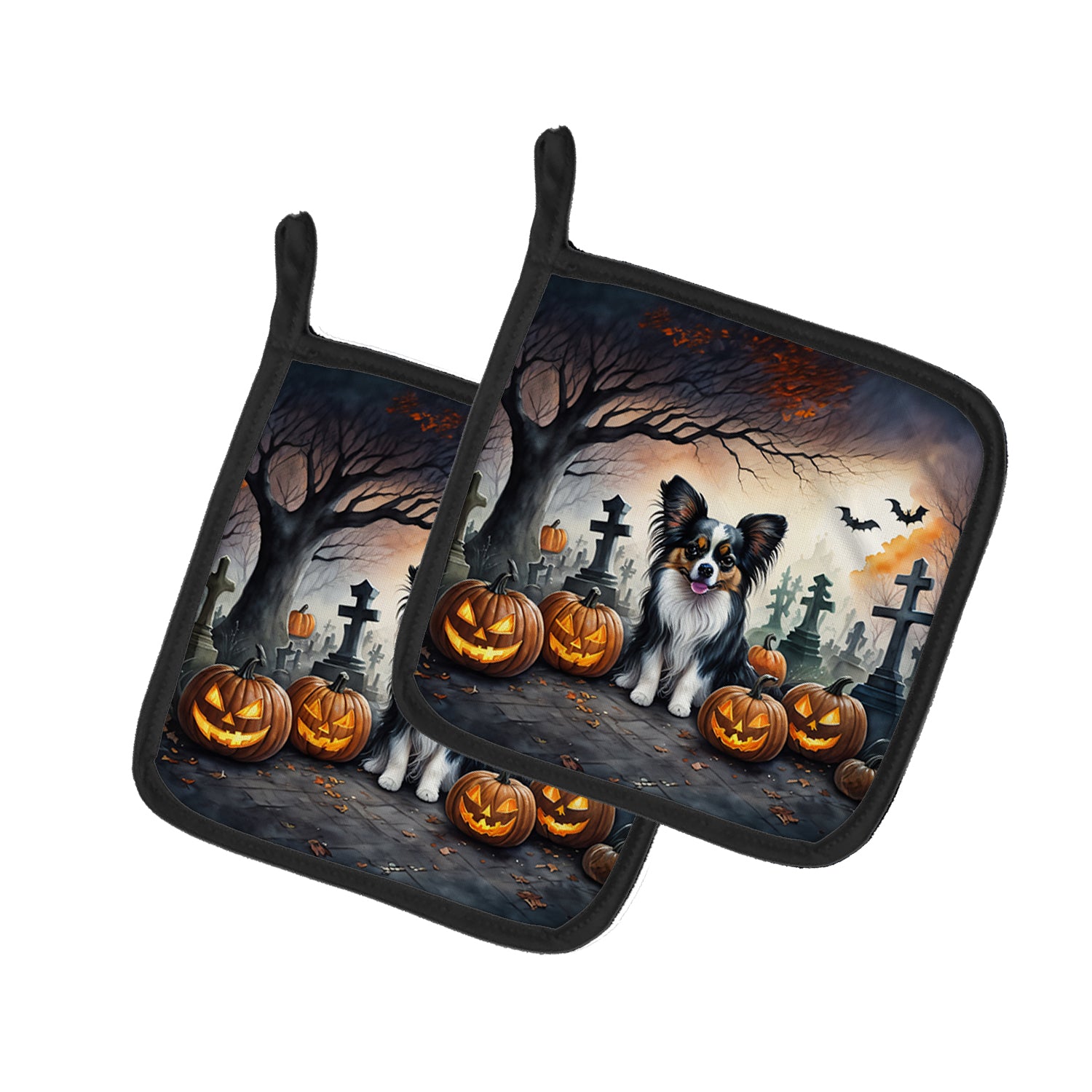Buy this Papillon Spooky Halloween Pair of Pot Holders
