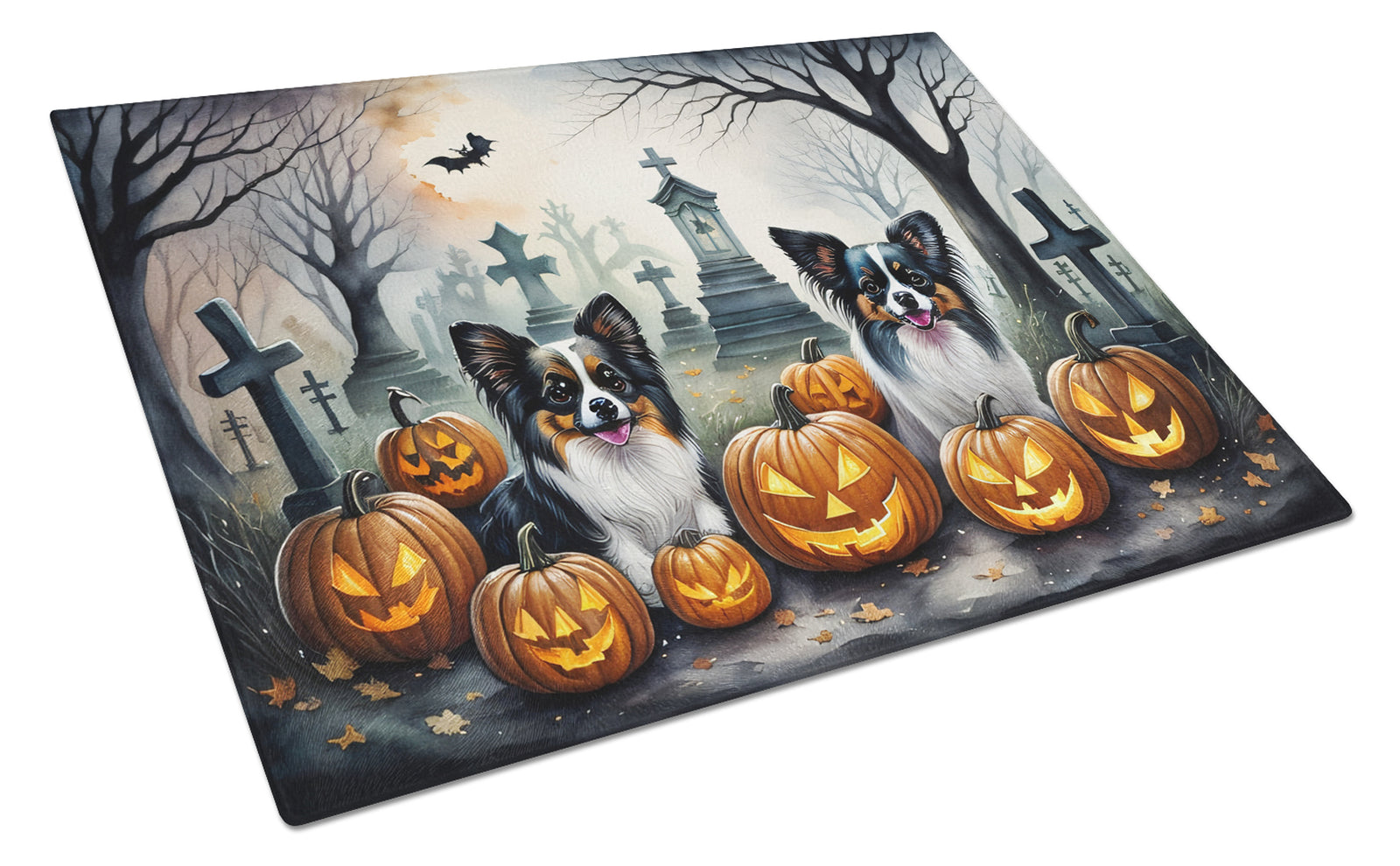 Buy this Papillon Spooky Halloween Glass Cutting Board Large