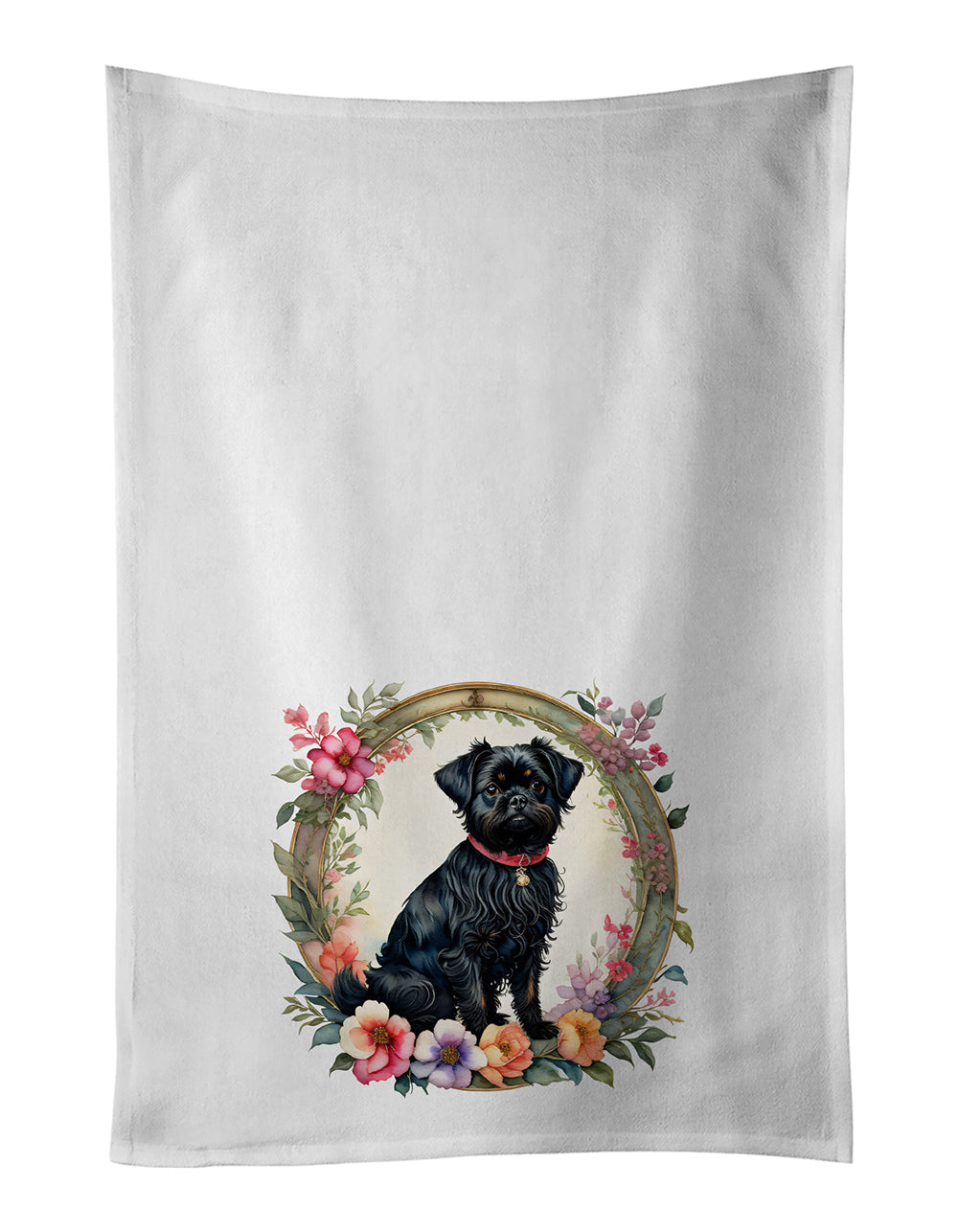 Buy this Affenpinscher and Flowers Kitchen Towel Set of 2