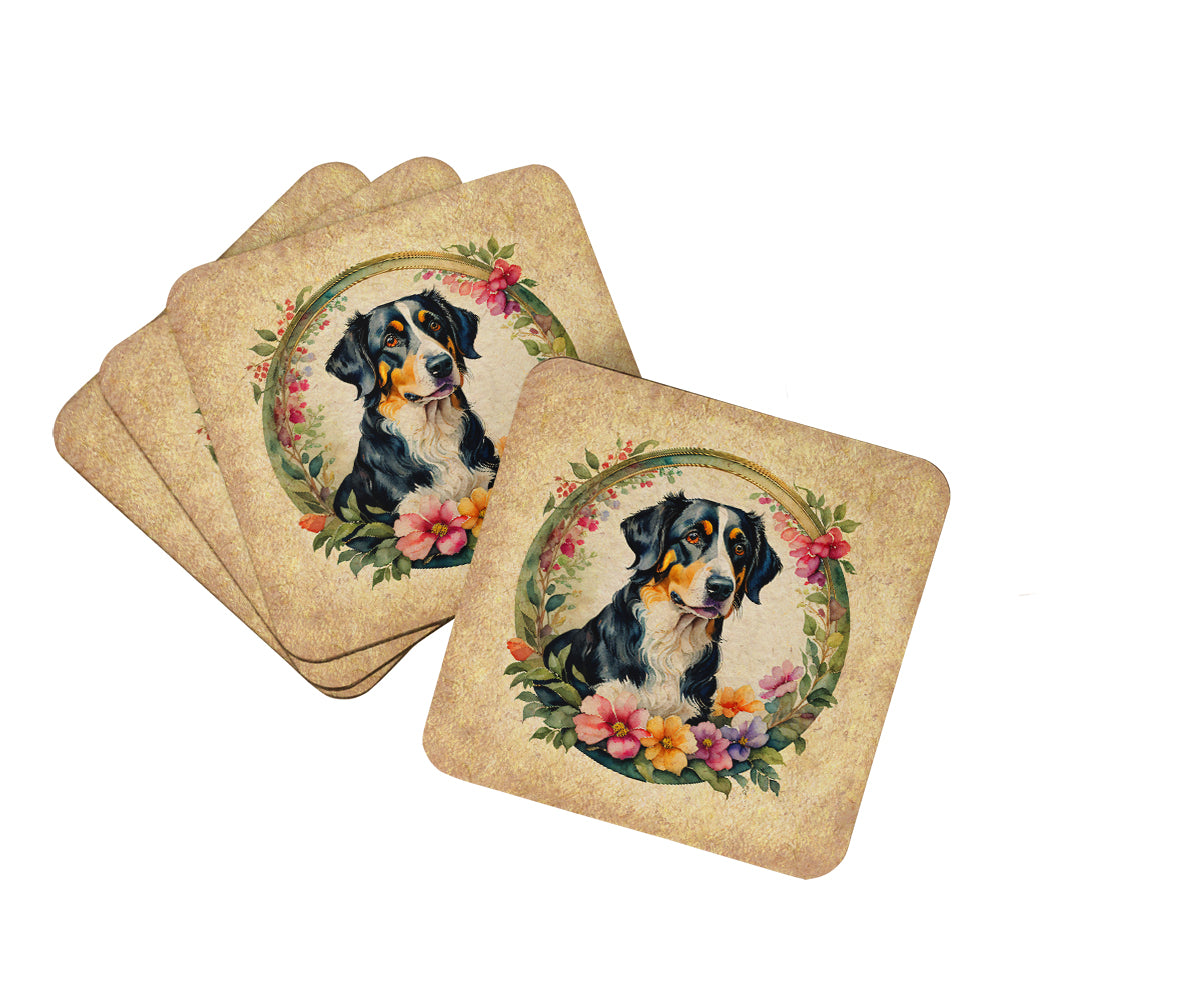 Buy this Appenzeller Sennenhund and Flowers Foam Coasters