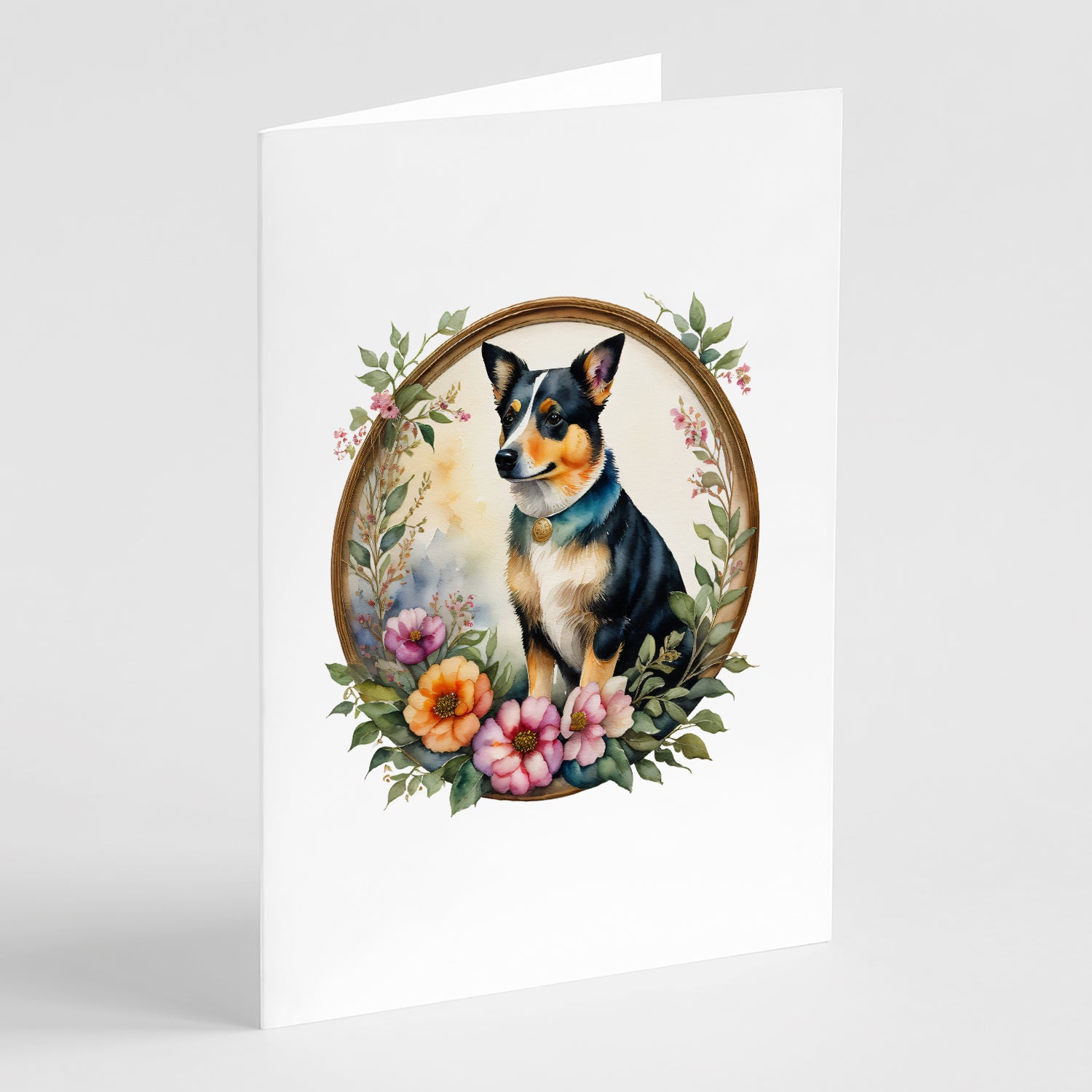 Buy this Lancashire Heeler and Flowers Greeting Cards and Envelopes Pack of 8