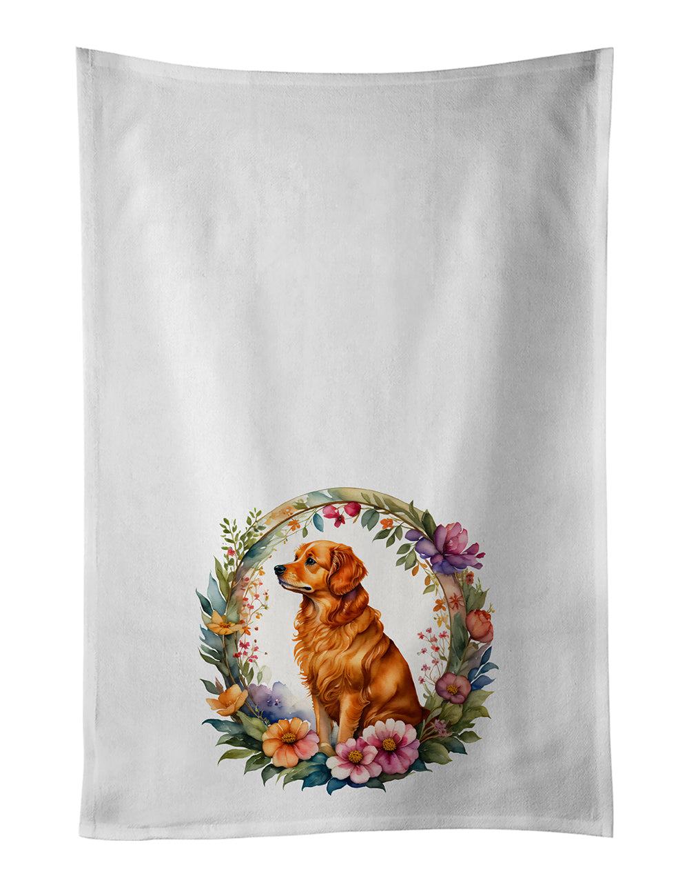 Buy this Nova Scotia Duck Tolling Retriever and Flowers Kitchen Towel Set of 2