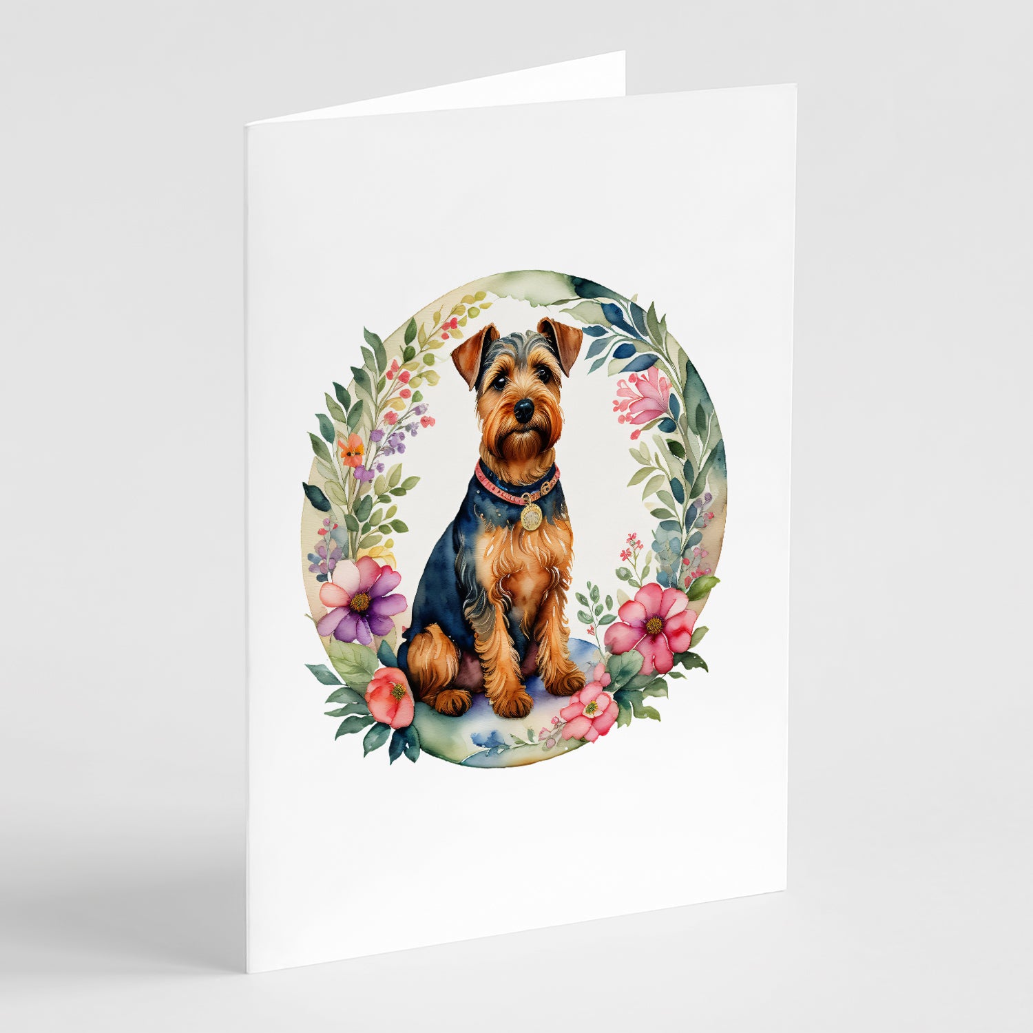 Buy this Welsh Terrier and Flowers Greeting Cards and Envelopes Pack of 8