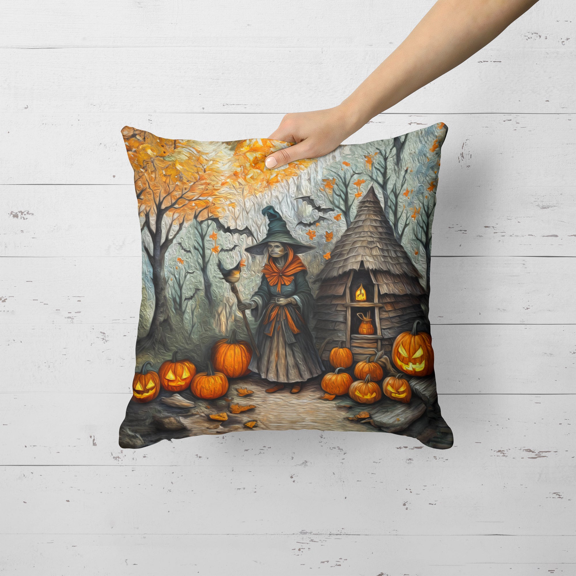 Buy this Slavic Witch Spooky Halloween Fabric Decorative Pillow