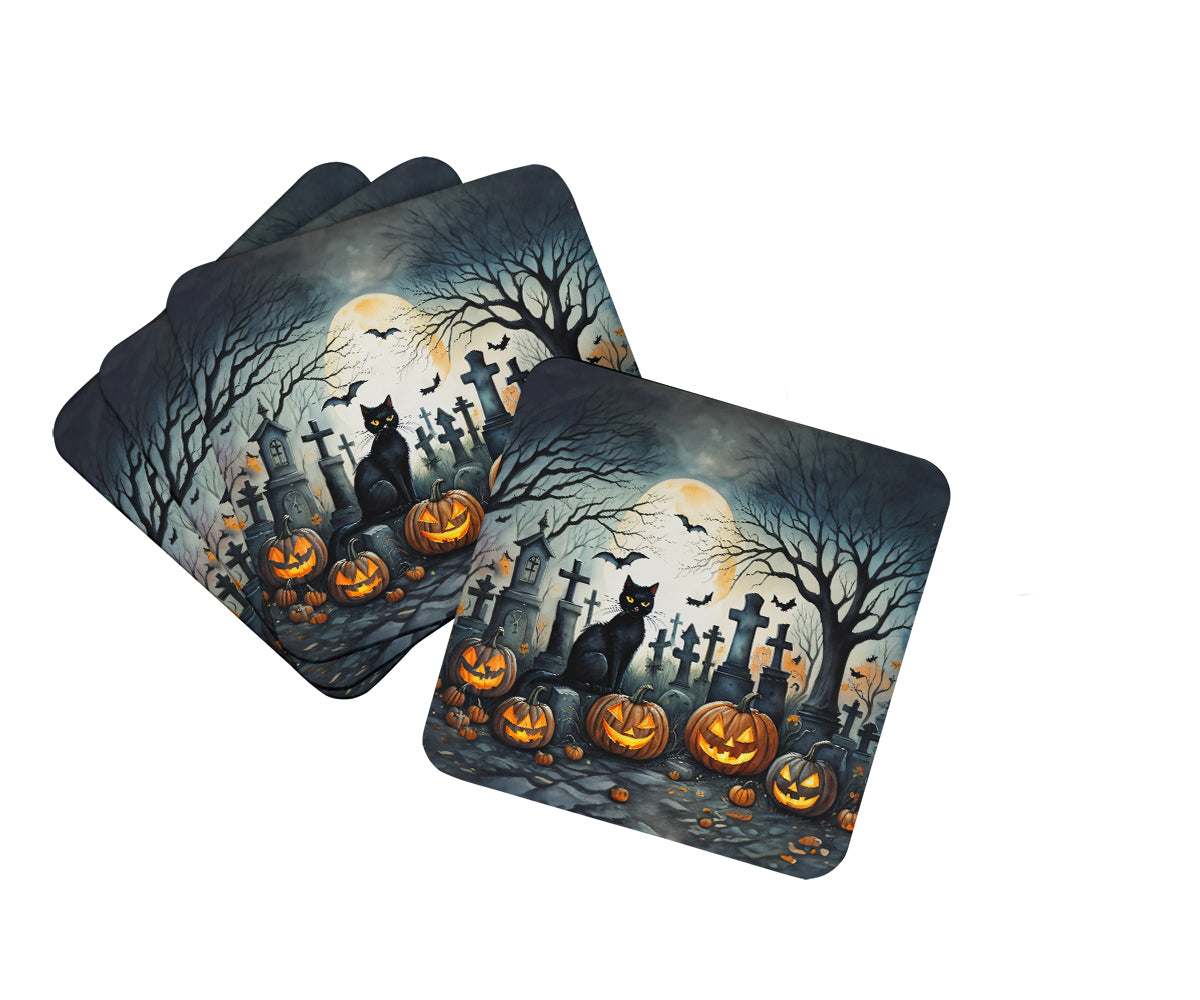 Buy this Black Cat Spooky Halloween Foam Coaster Set of 4