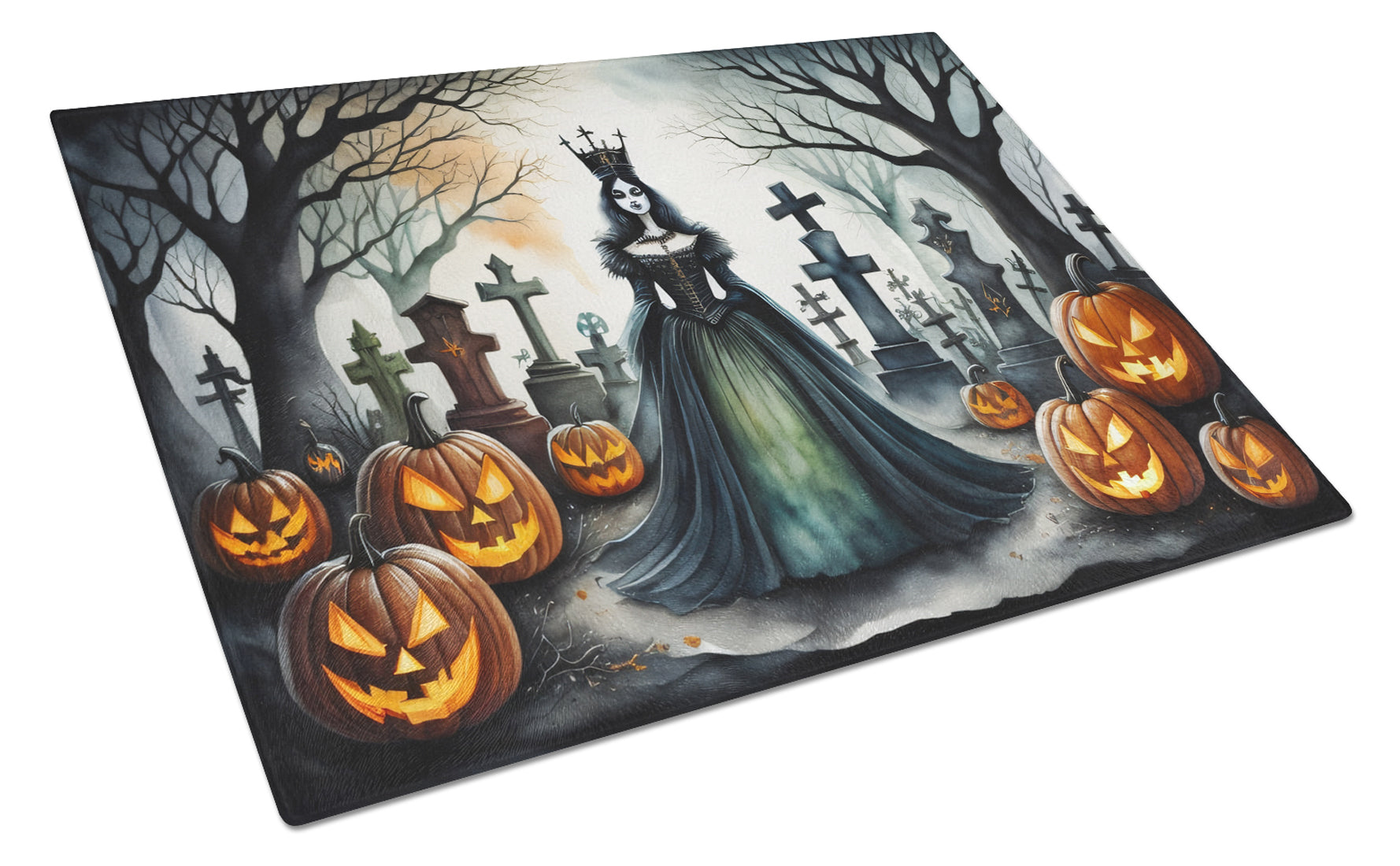 Buy this Evil Queen Spooky Halloween Glass Cutting Board Large