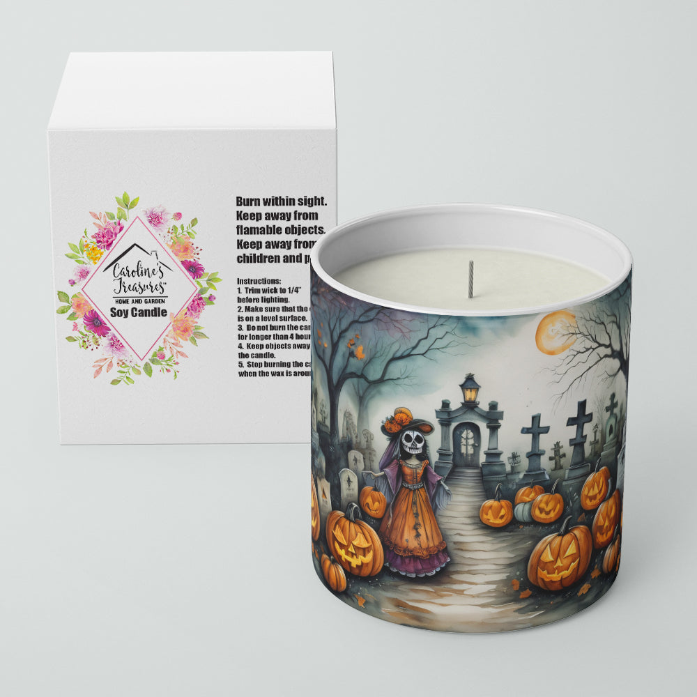 La Catrina Skeleton Spooky Halloween Decorative Soy Candle