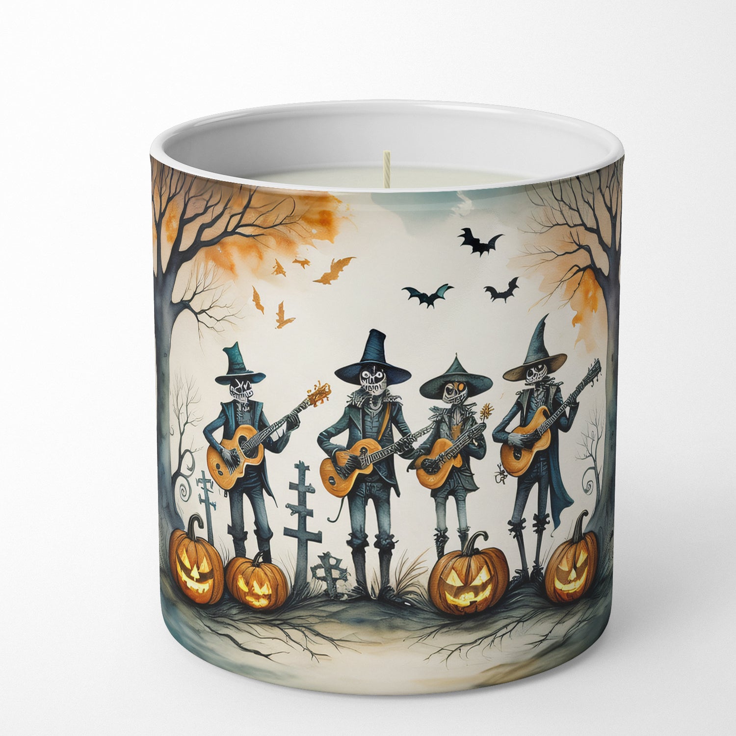 Mariachi Skeleton Band Spooky Halloween Decorative Soy Candle
