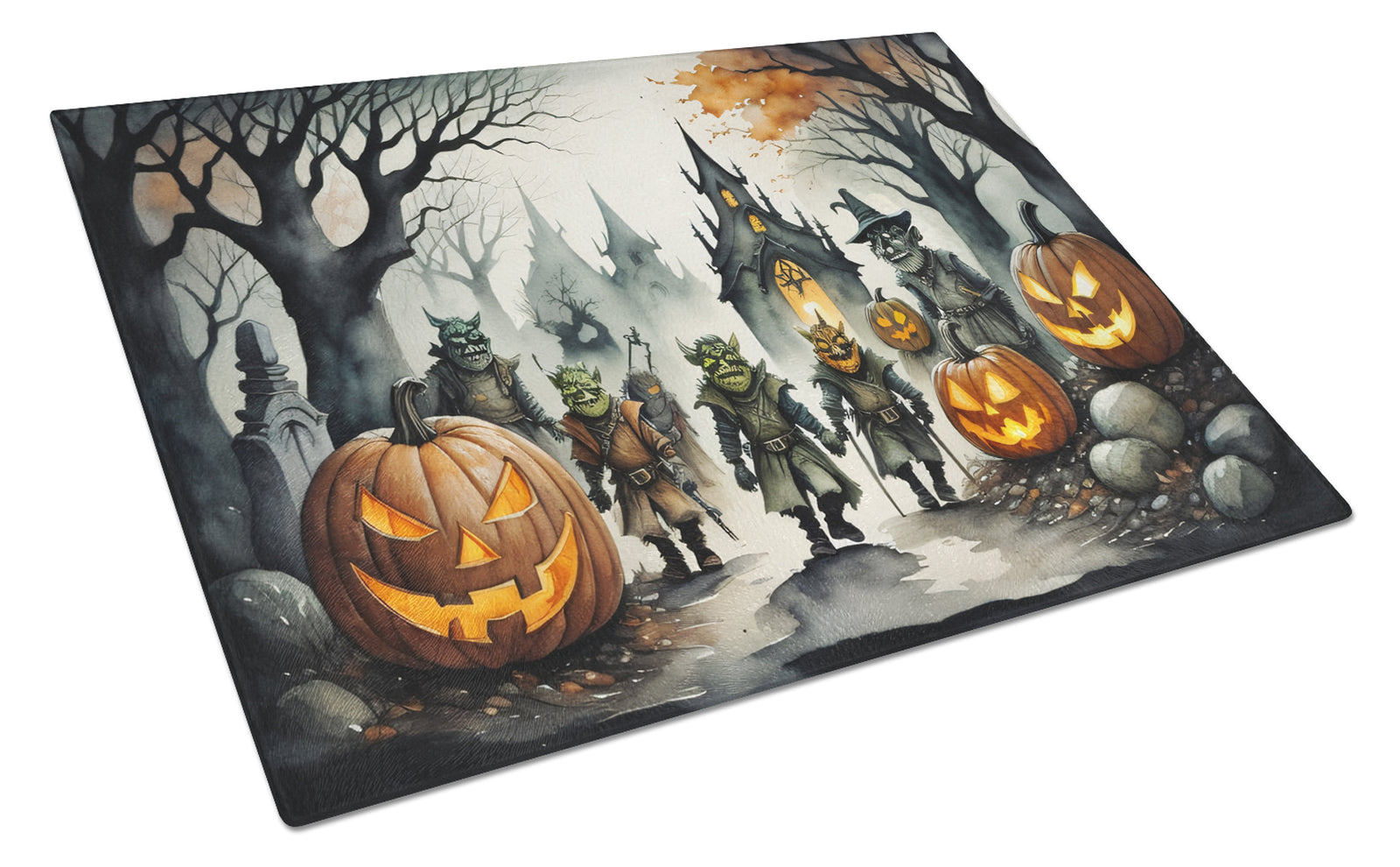 Buy this Orcs Spooky Halloween Glass Cutting Board Large
