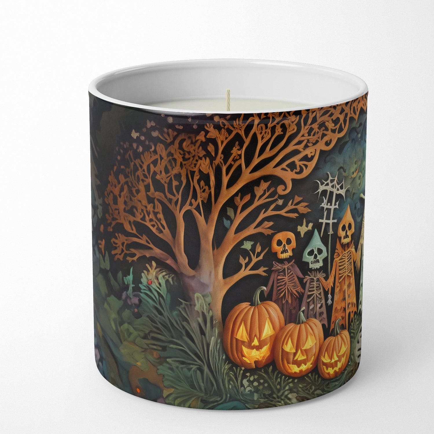 Papel Picado Skeletons Spooky Halloween Decorative Soy Candle