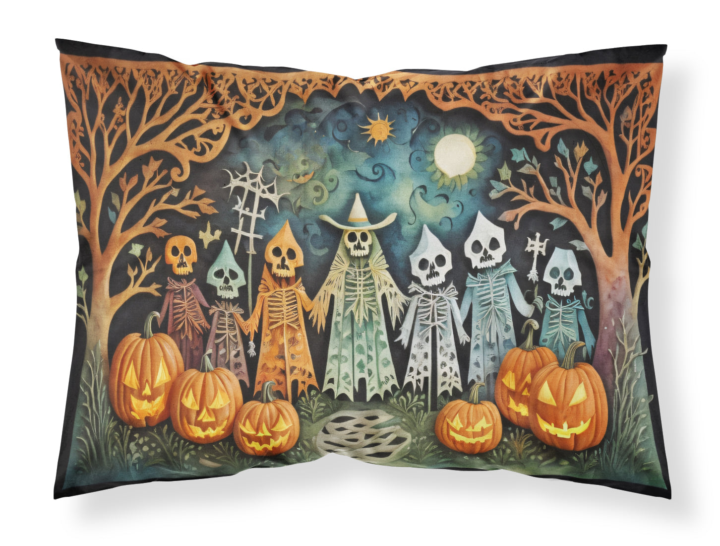 Buy this Papel Picado Skeletons Spooky Halloween Fabric Standard Pillowcase