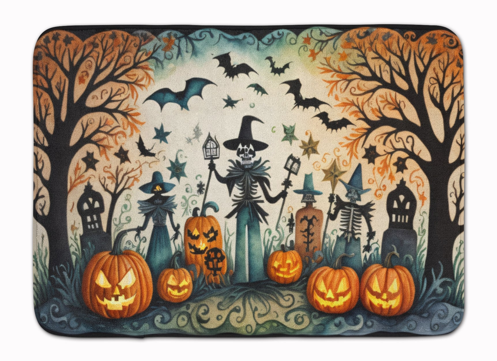 Buy this Papel Picado Skeletons Spooky Halloween Memory Foam Kitchen Mat
