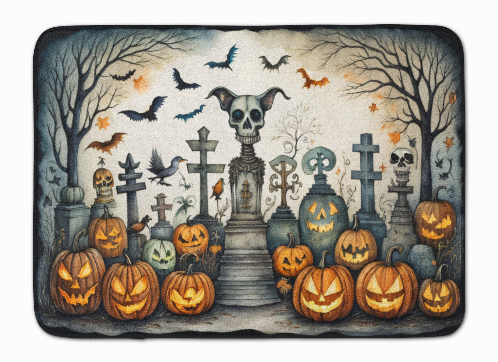 Buy this Pet Cemetery Spooky Halloween Memory Foam Kitchen Mat