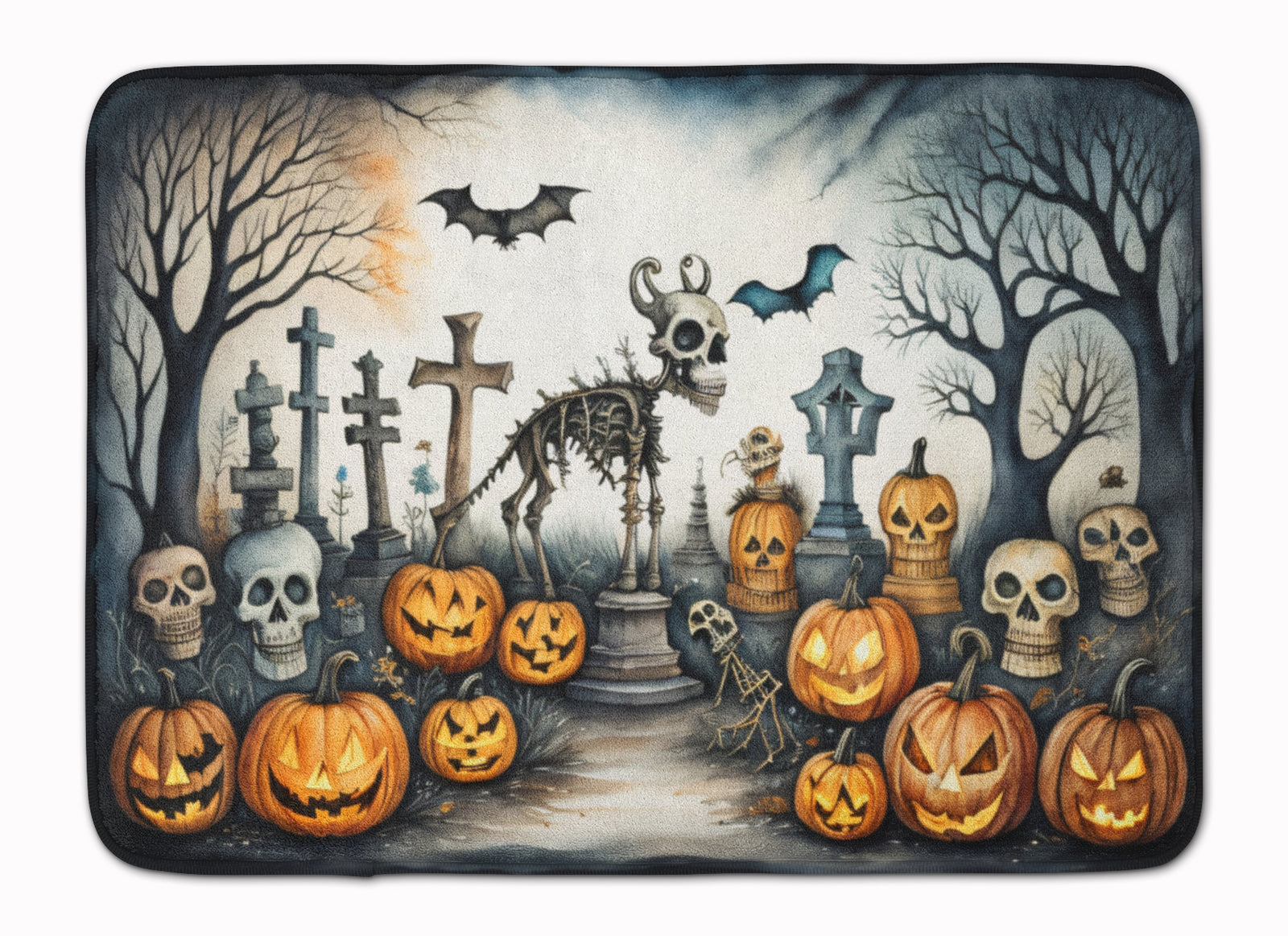 Buy this Pet Cemetery Spooky Halloween Memory Foam Kitchen Mat