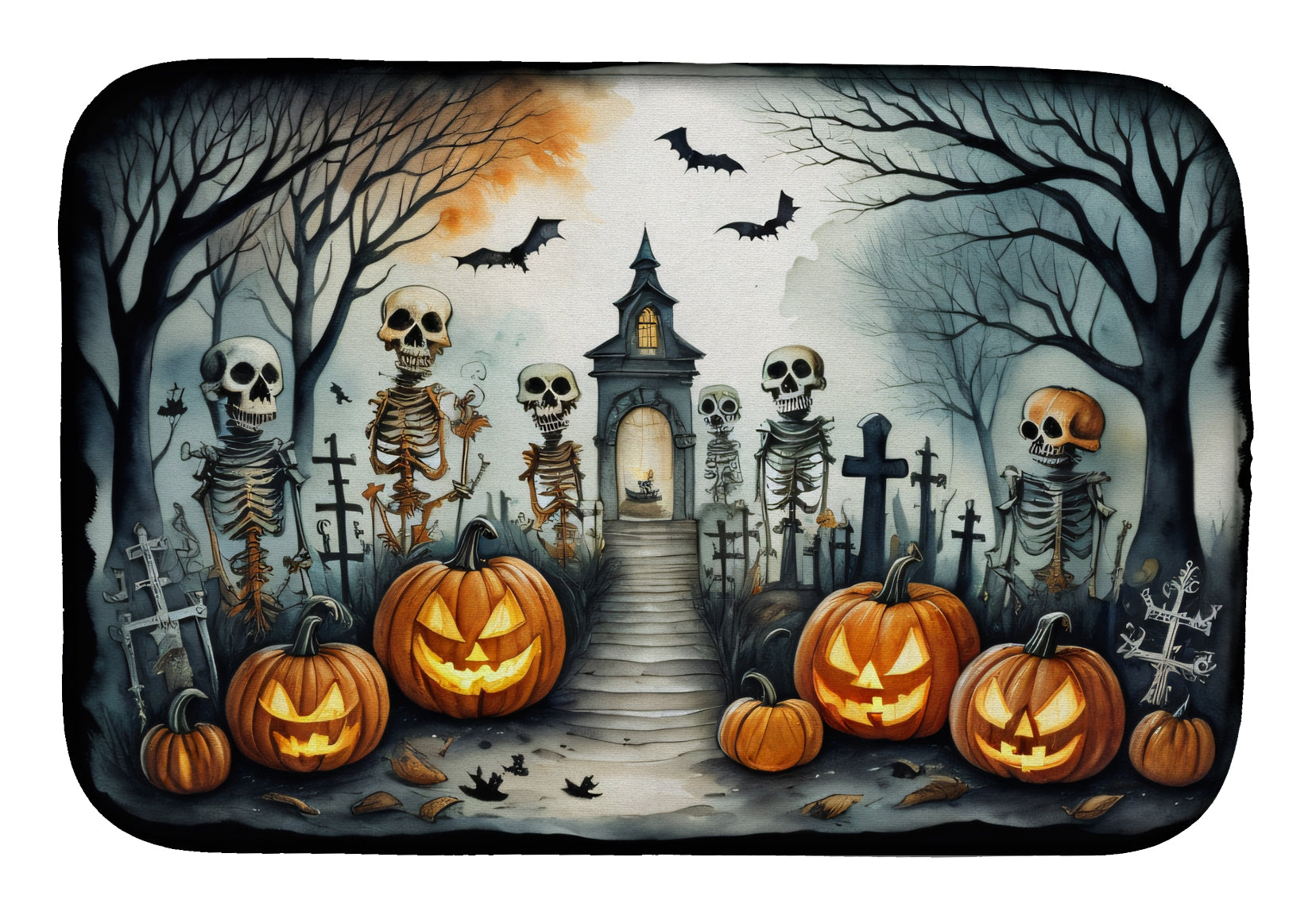 Buy this Skeleton Spooky Halloween Dish Drying Mat