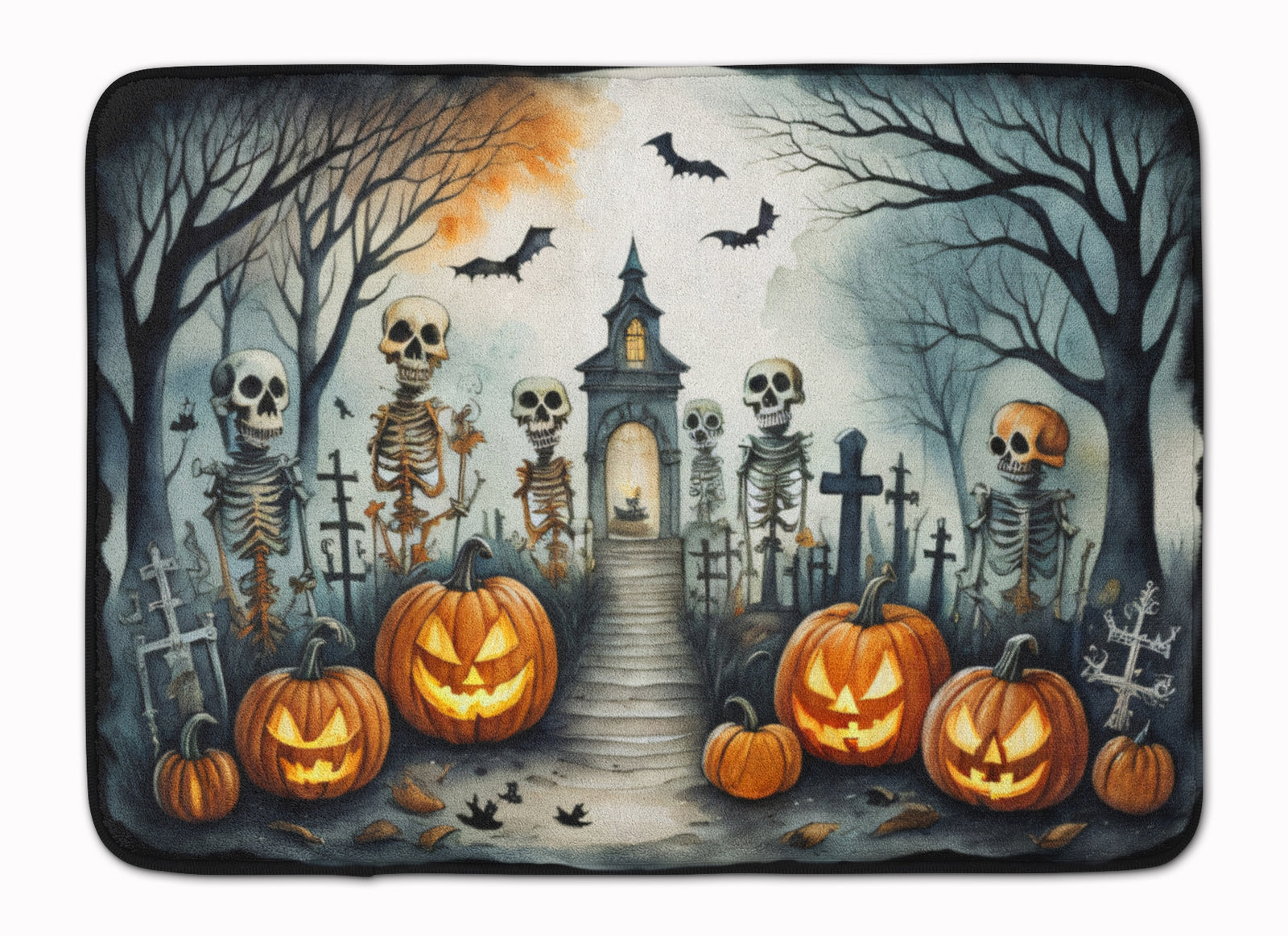 Buy this Skeleton Spooky Halloween Memory Foam Kitchen Mat