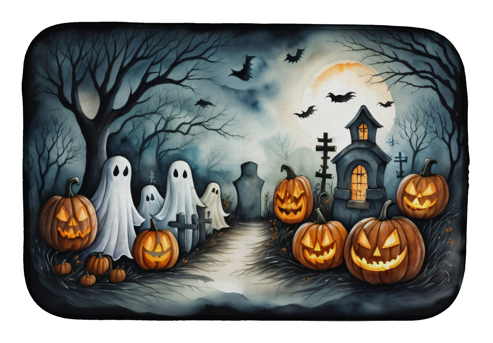 Buy this Ghosts Spooky Halloween Dish Drying Mat