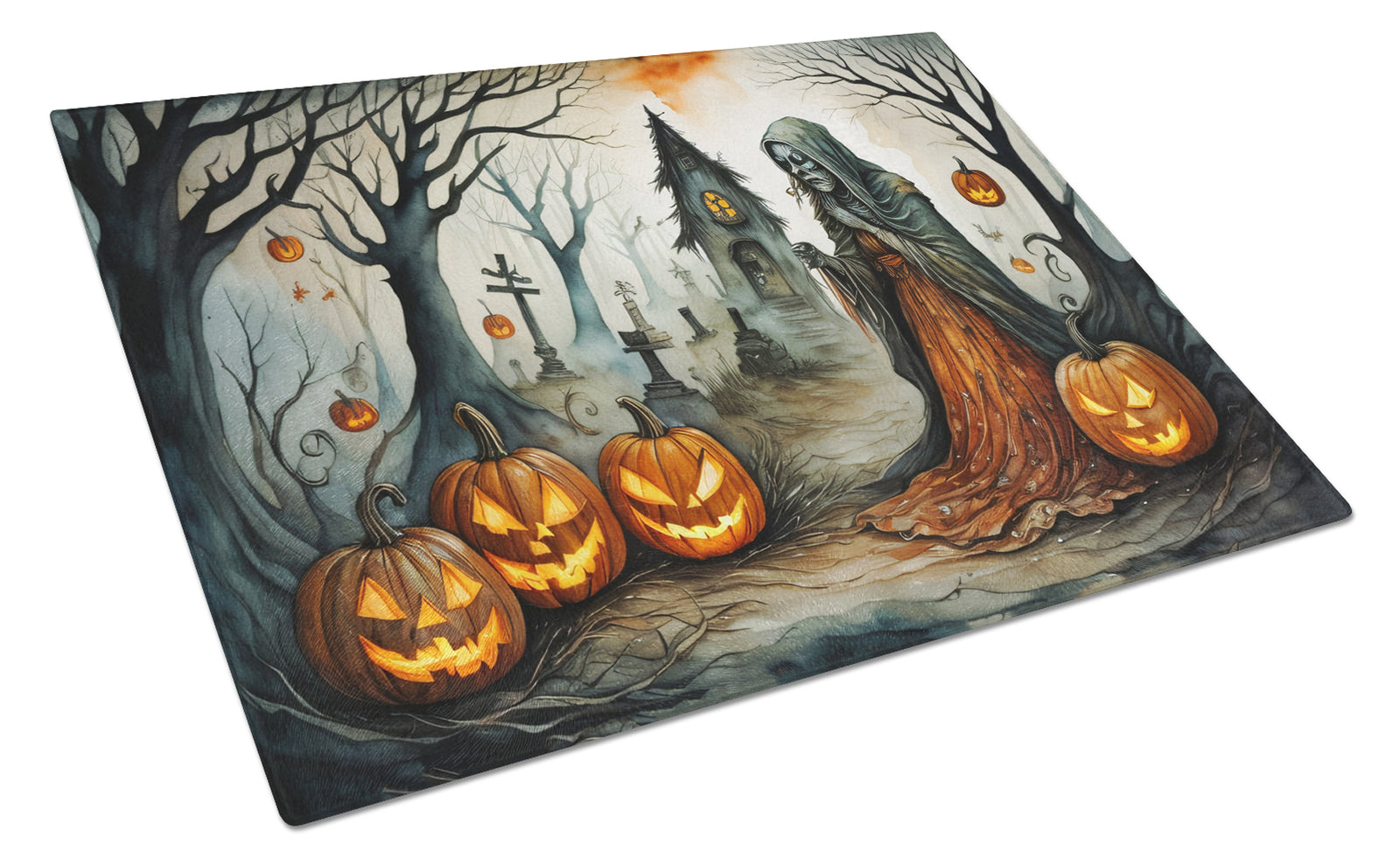 Buy this The Weeping Woman Spooky Halloween Glass Cutting Board Large