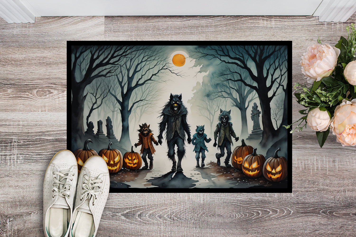 Buy this Werewolves Spooky Halloween Indoor or Outdoor Mat 24x36