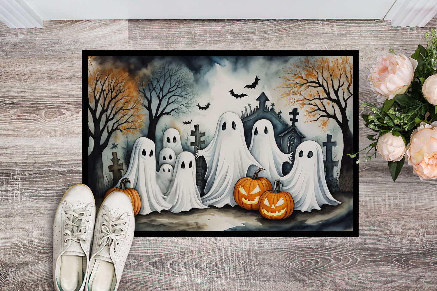 Buy this Ghosts Spooky Halloween Indoor or Outdoor Mat 24x36