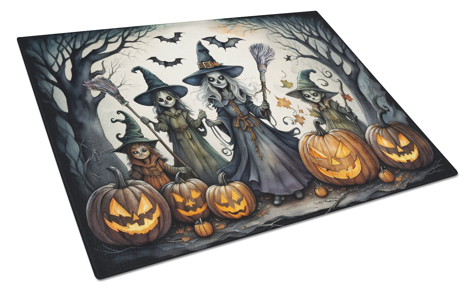 Buy this Witches Spooky Halloween Glass Cutting Board Large