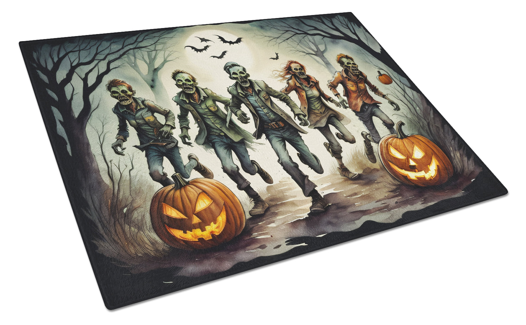 Buy this Zombies Spooky Halloween Glass Cutting Board Large