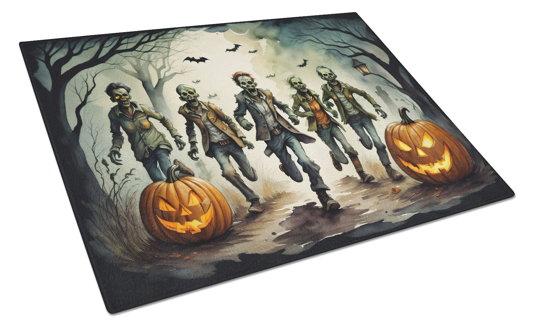 Buy this Zombies Spooky Halloween Glass Cutting Board Large