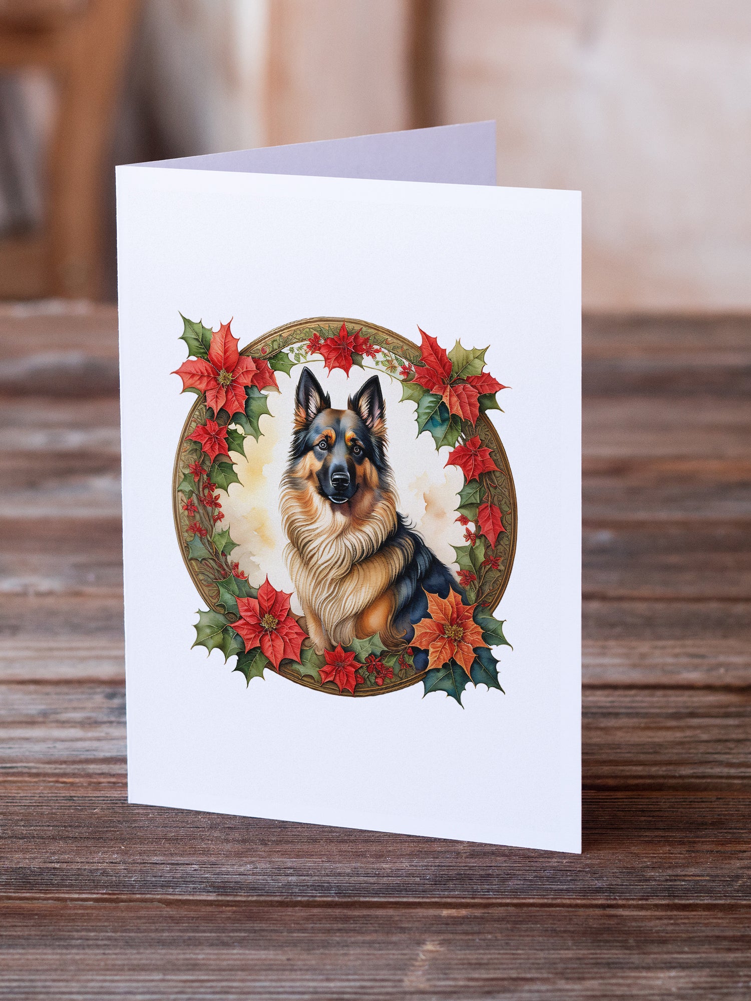 Buy this Belgian Tervuren Christmas Flowers Greeting Cards Pack of 8