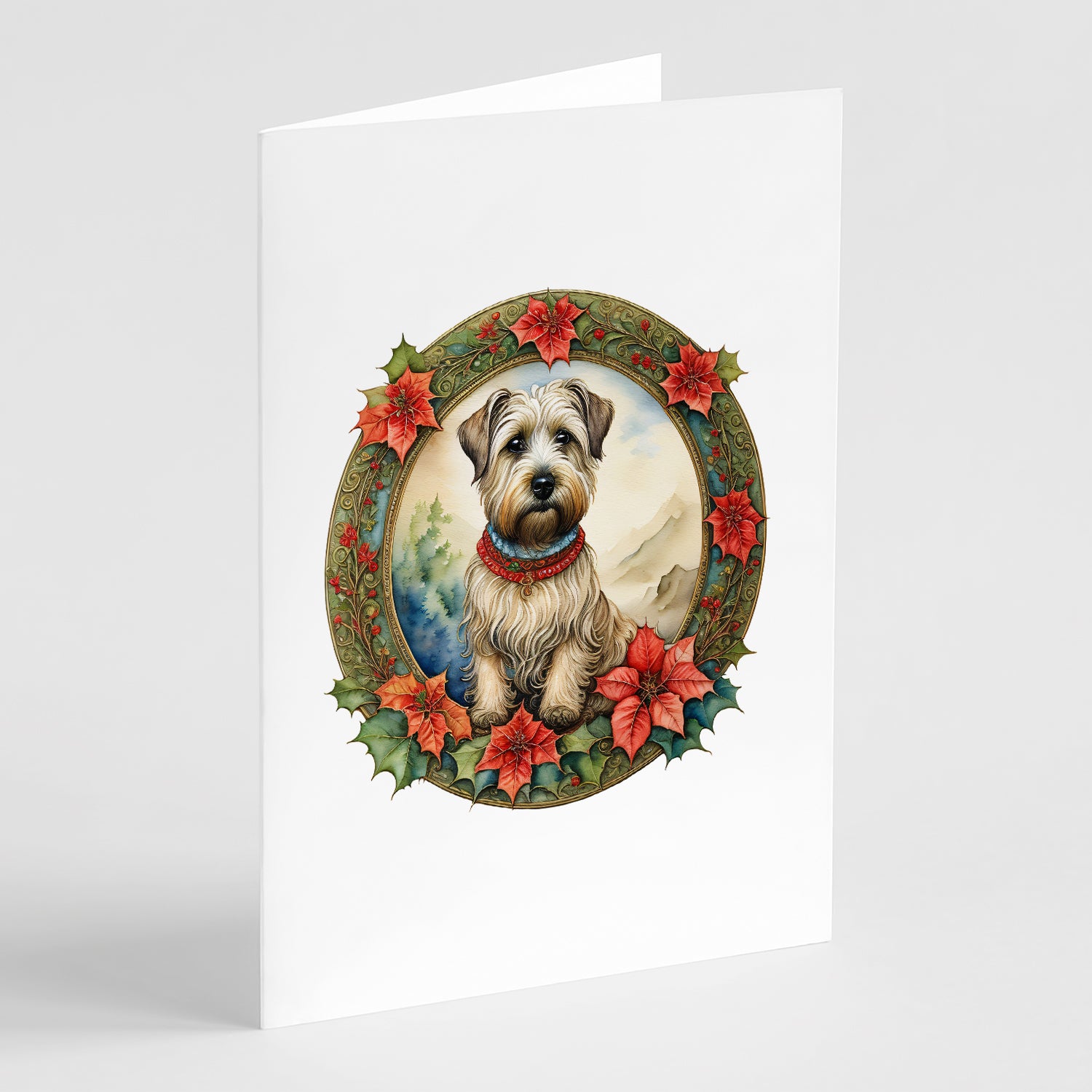 Buy this Glen of Imaal Terrier Christmas Flowers Greeting Cards Pack of 8