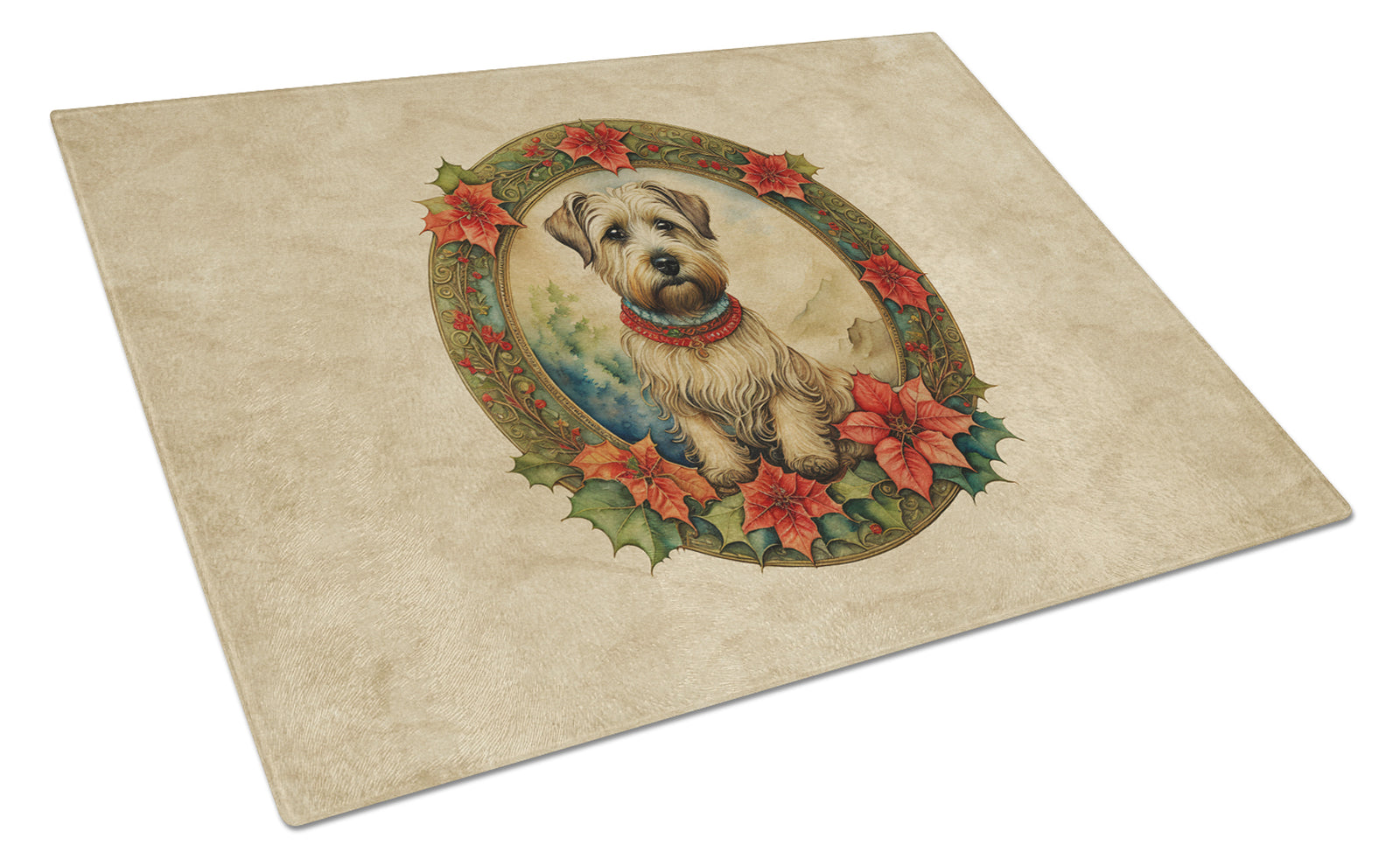 Buy this Glen of Imaal Terrier Christmas Flowers Glass Cutting Board