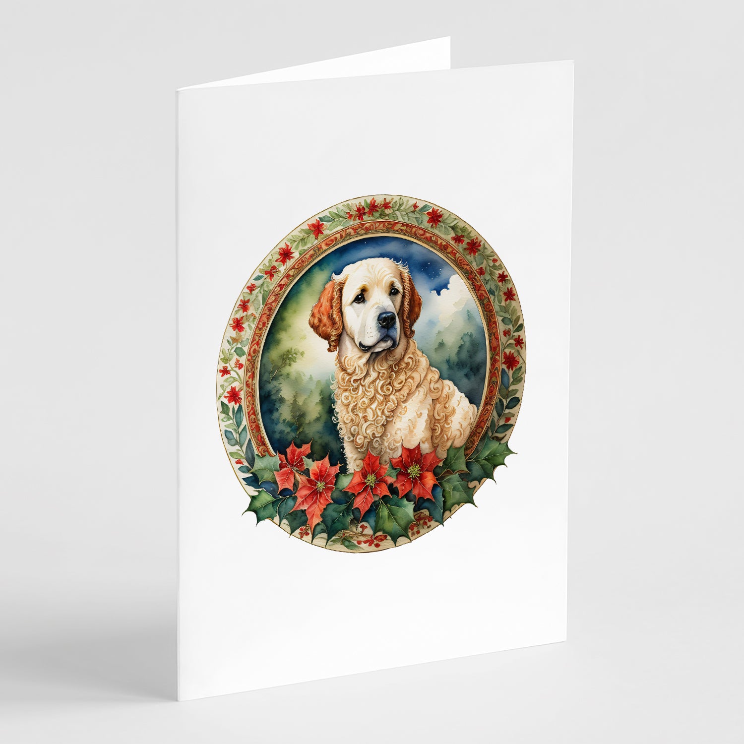 Buy this Kuvasz Christmas Flowers Greeting Cards Pack of 8