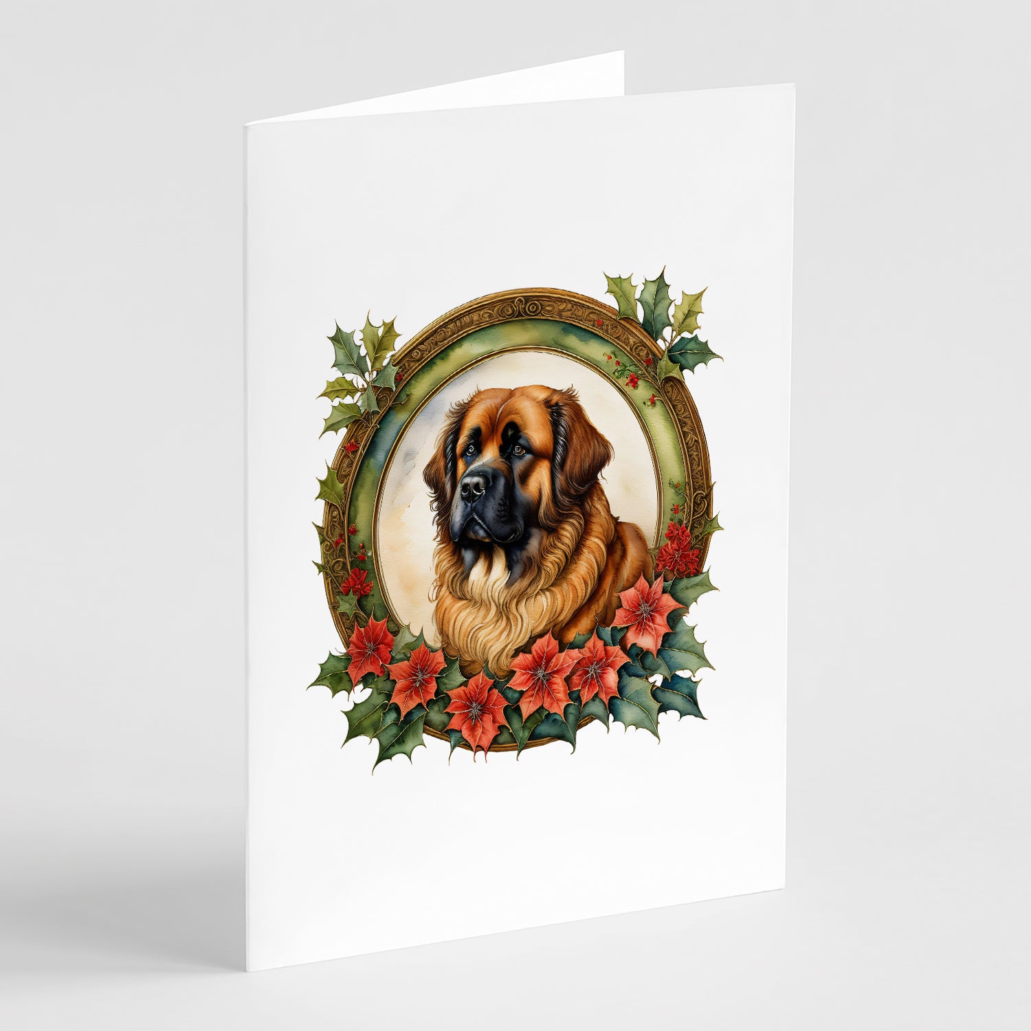 Buy this Leonberger Christmas Flowers Greeting Cards Pack of 8