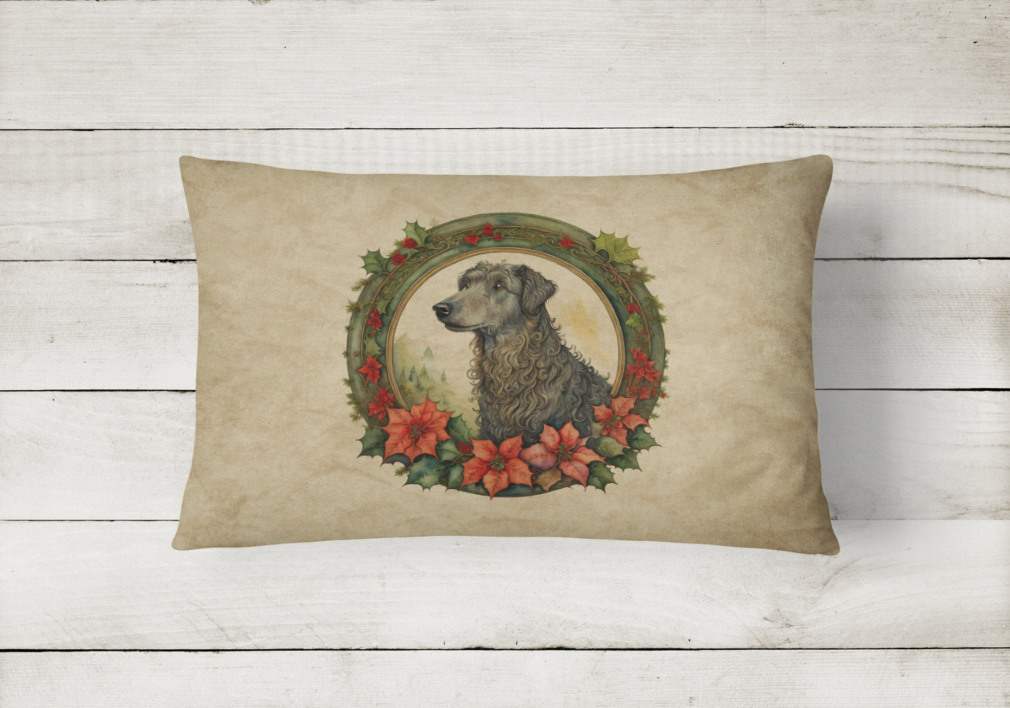 Buy this Scottish Deerhound Christmas Flowers Throw Pillow