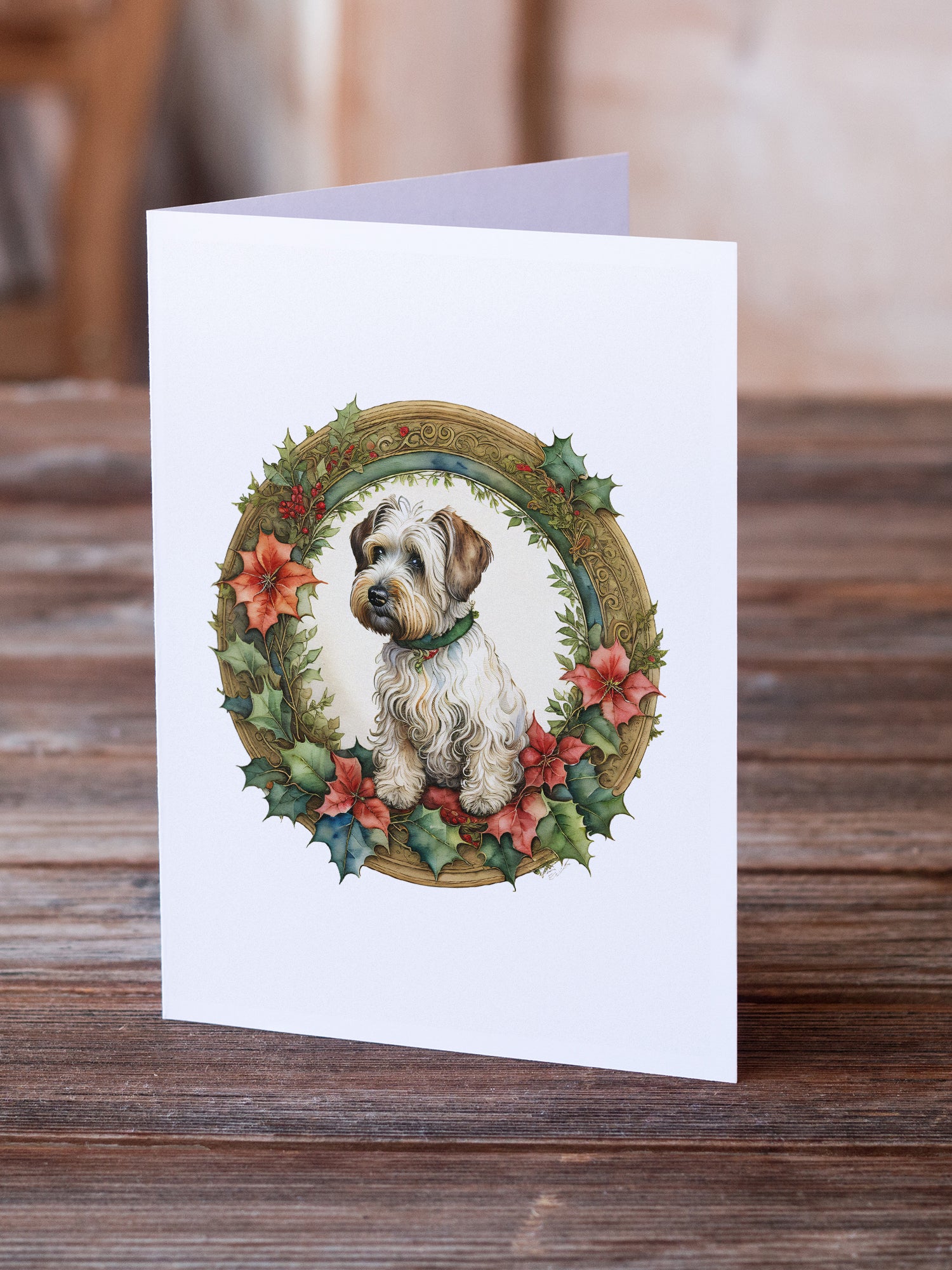 Buy this Sealyham Terrier Christmas Flowers Greeting Cards Pack of 8