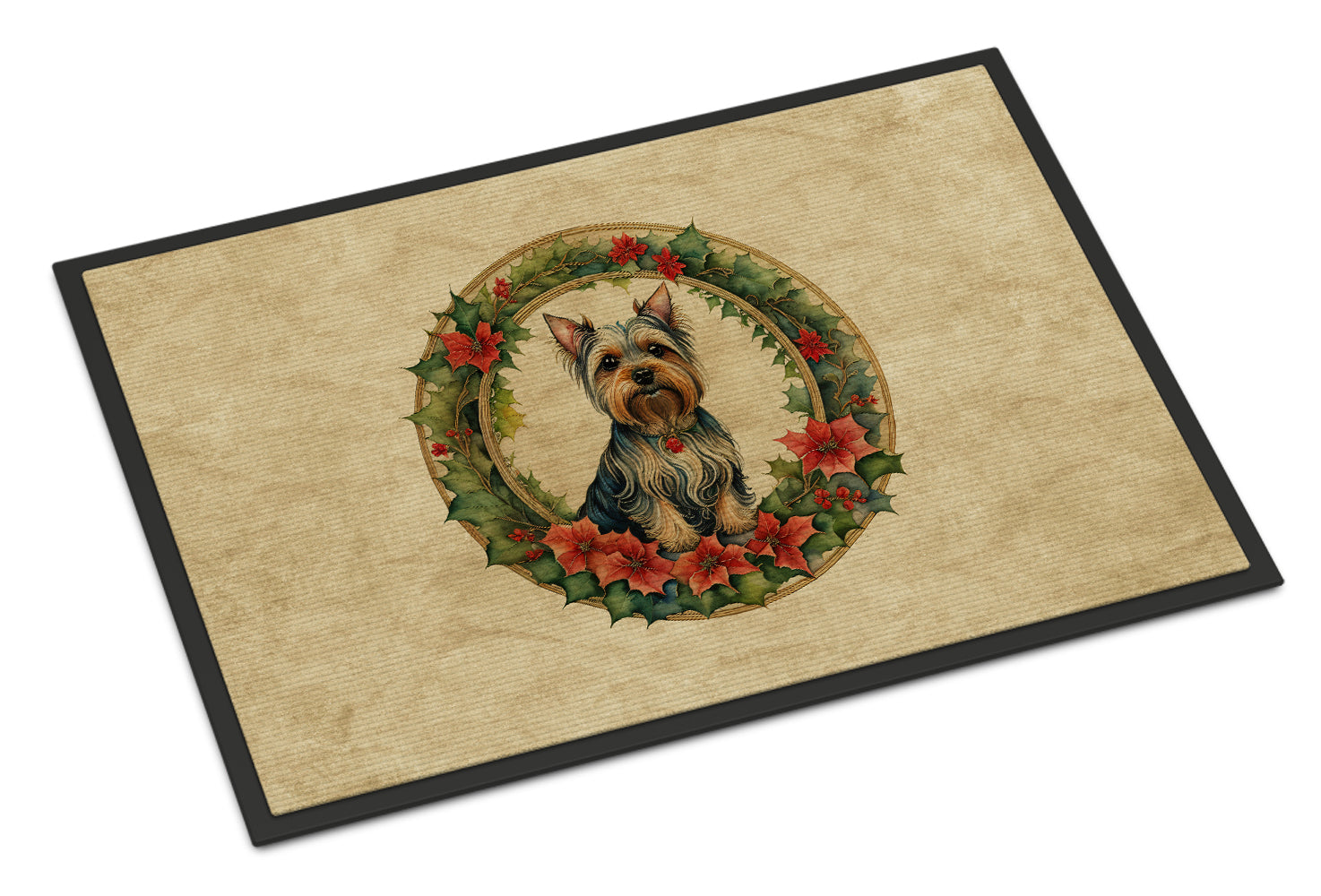 Buy this Silky Terrier Christmas Flowers Doormat