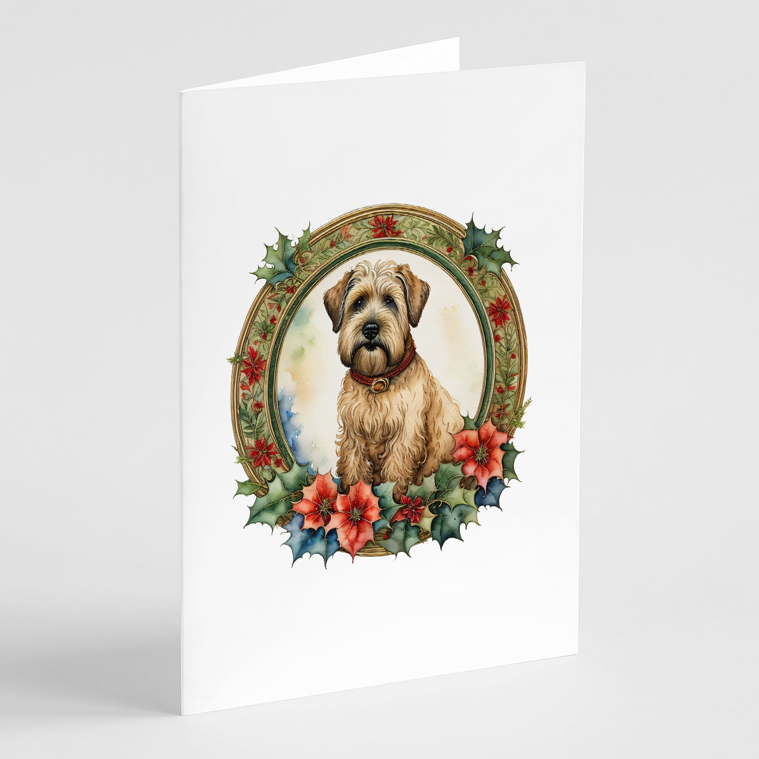 Buy this Wheaten Terrier Christmas Flowers Greeting Cards Pack of 8