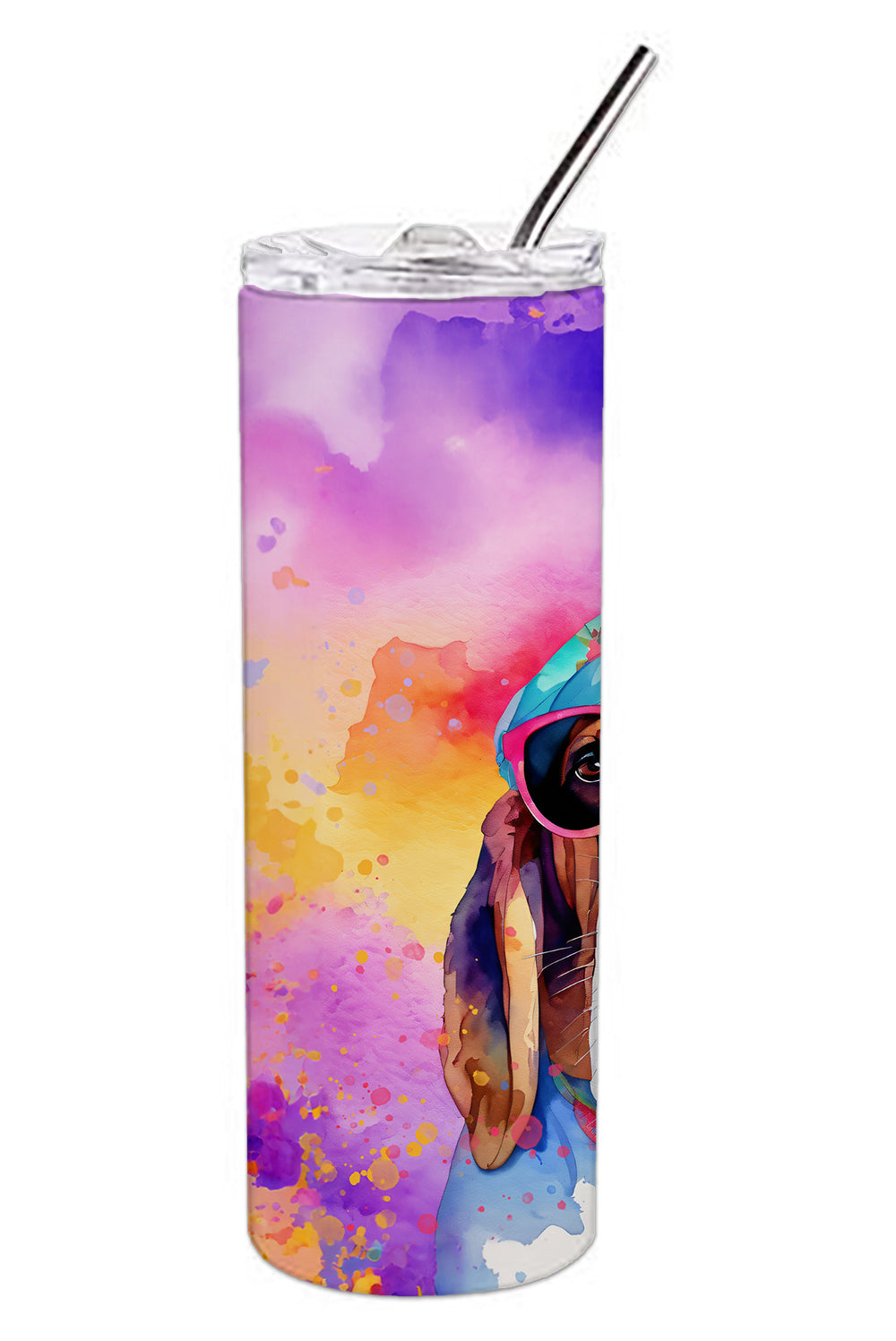 Buy this Basset Hound Hippie Dawg Stainless Steel Skinny Tumbler