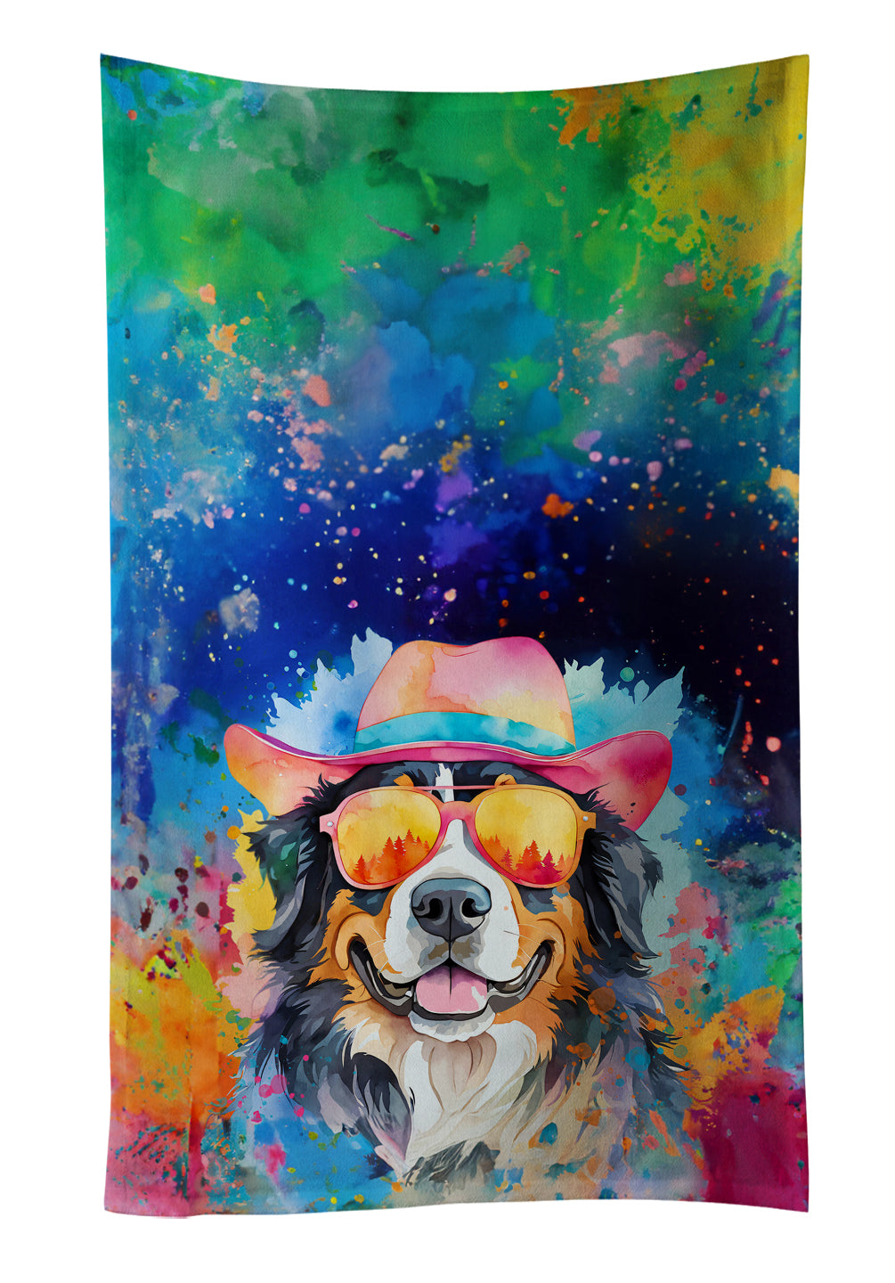 Buy this Bernese Mountain Dog Hippie Dawg Kitchen Towel