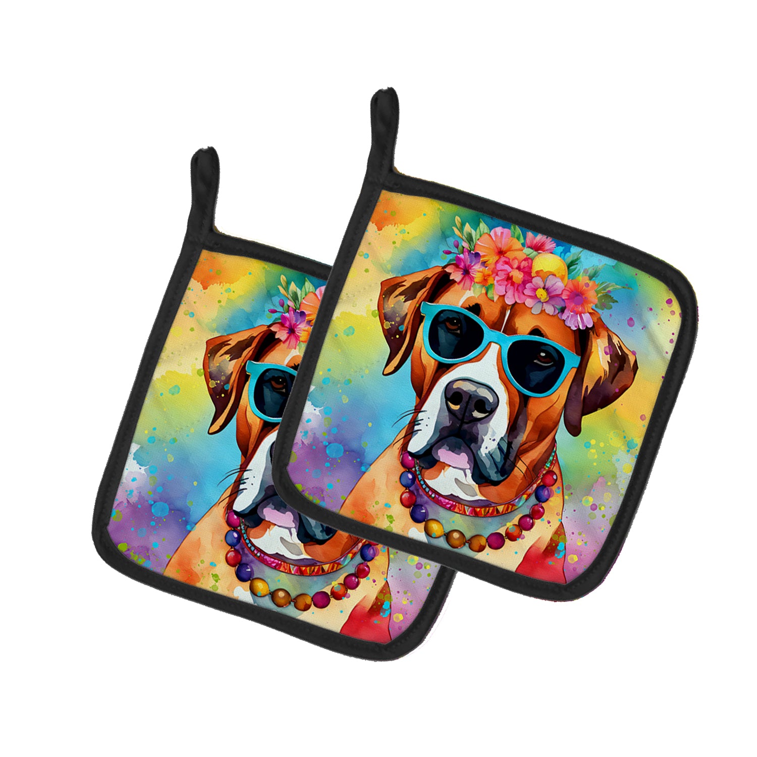 Buy this Boxer Hippie Dawg Pair of Pot Holders
