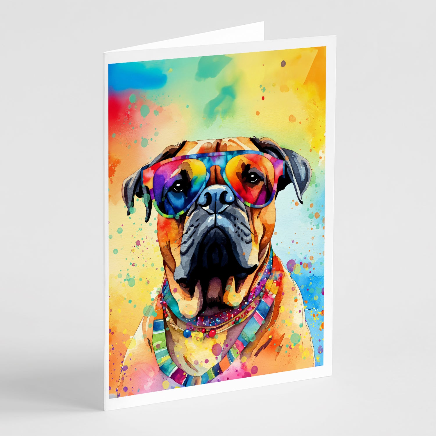 Buy this Bullmastiff Hippie Dawg Greeting Cards Pack of 8