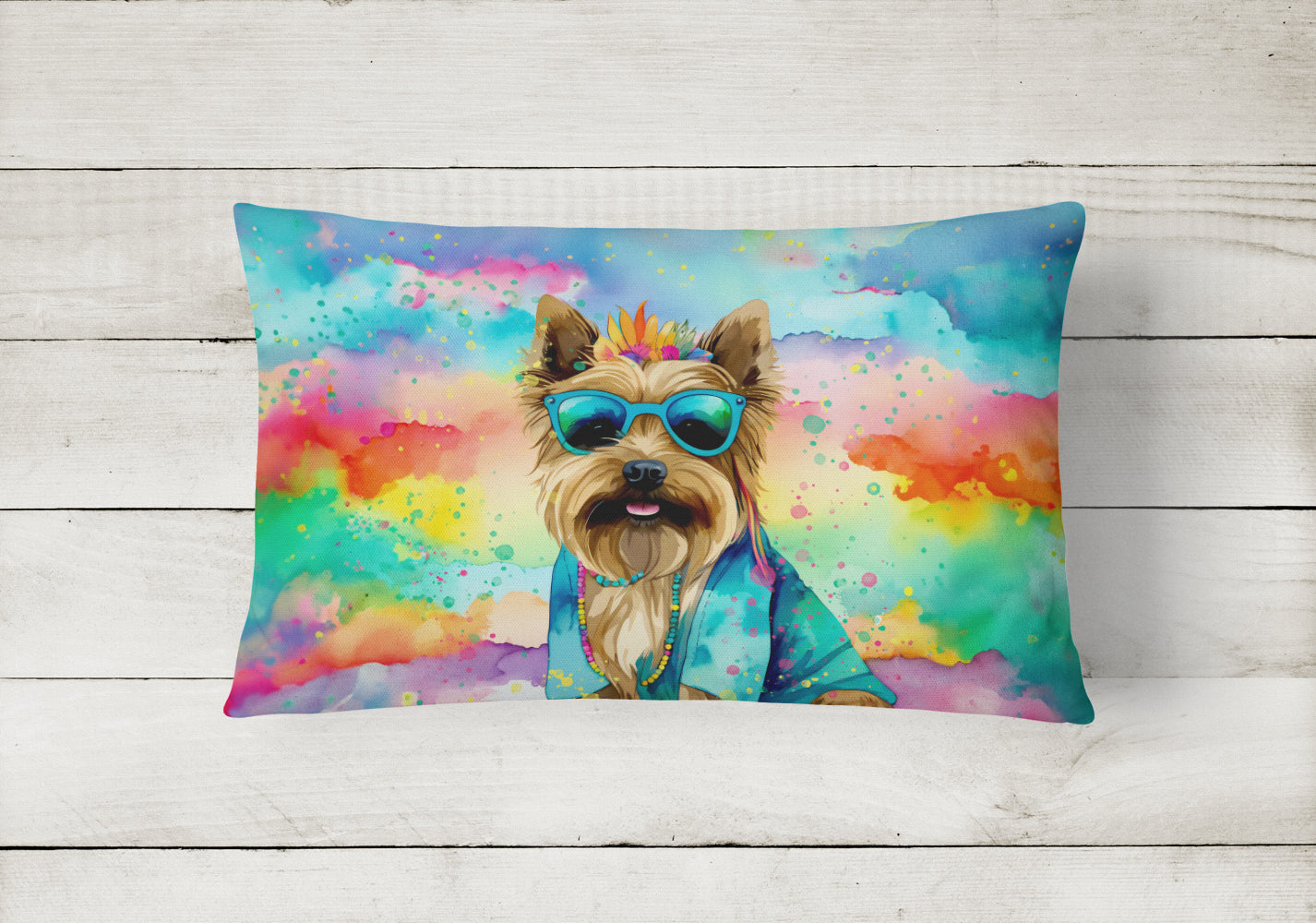 Buy this Cairn Terrier Hippie Dawg Fabric Decorative Pillow