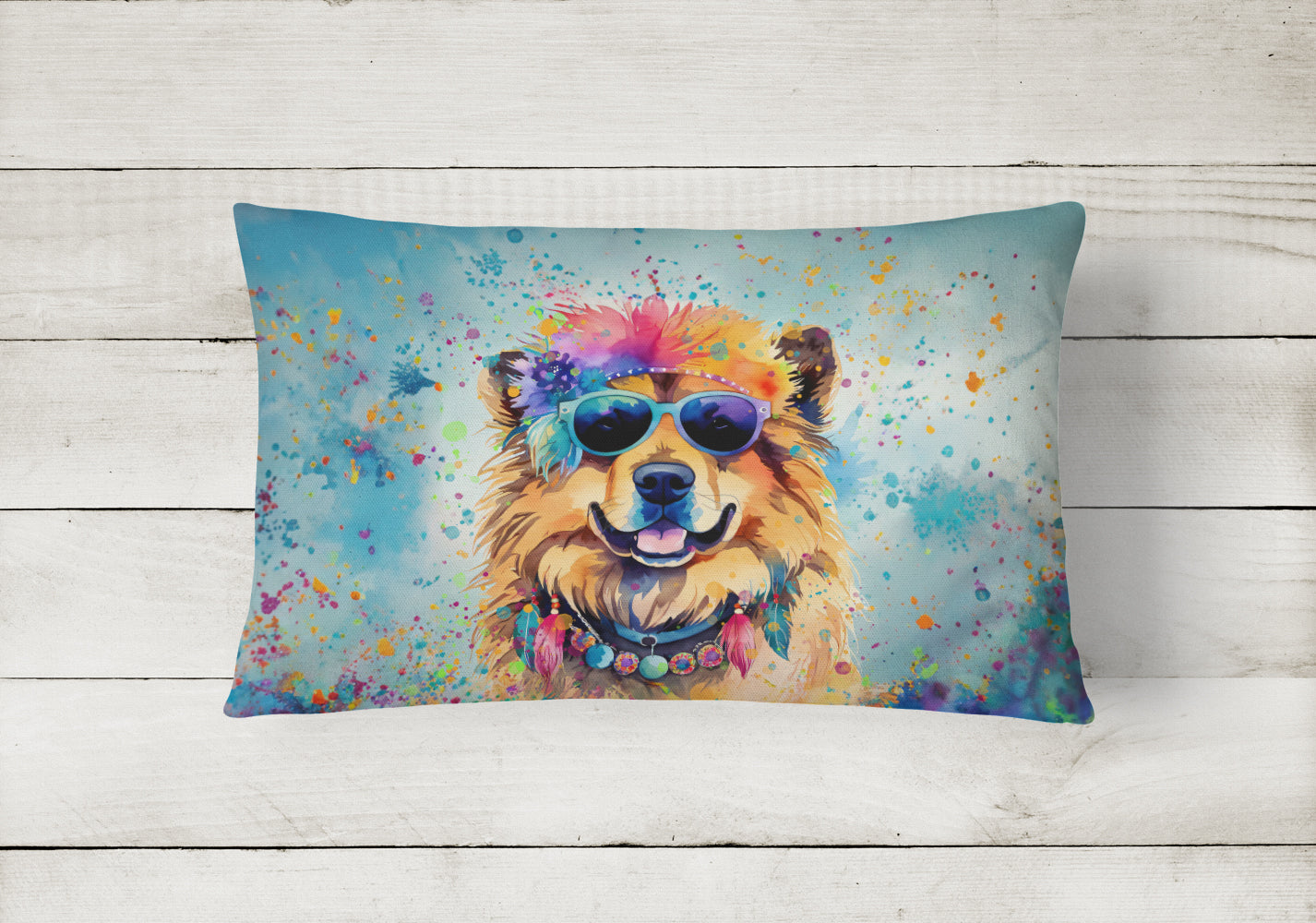 Buy this Chow Chow Hippie Dawg Fabric Decorative Pillow