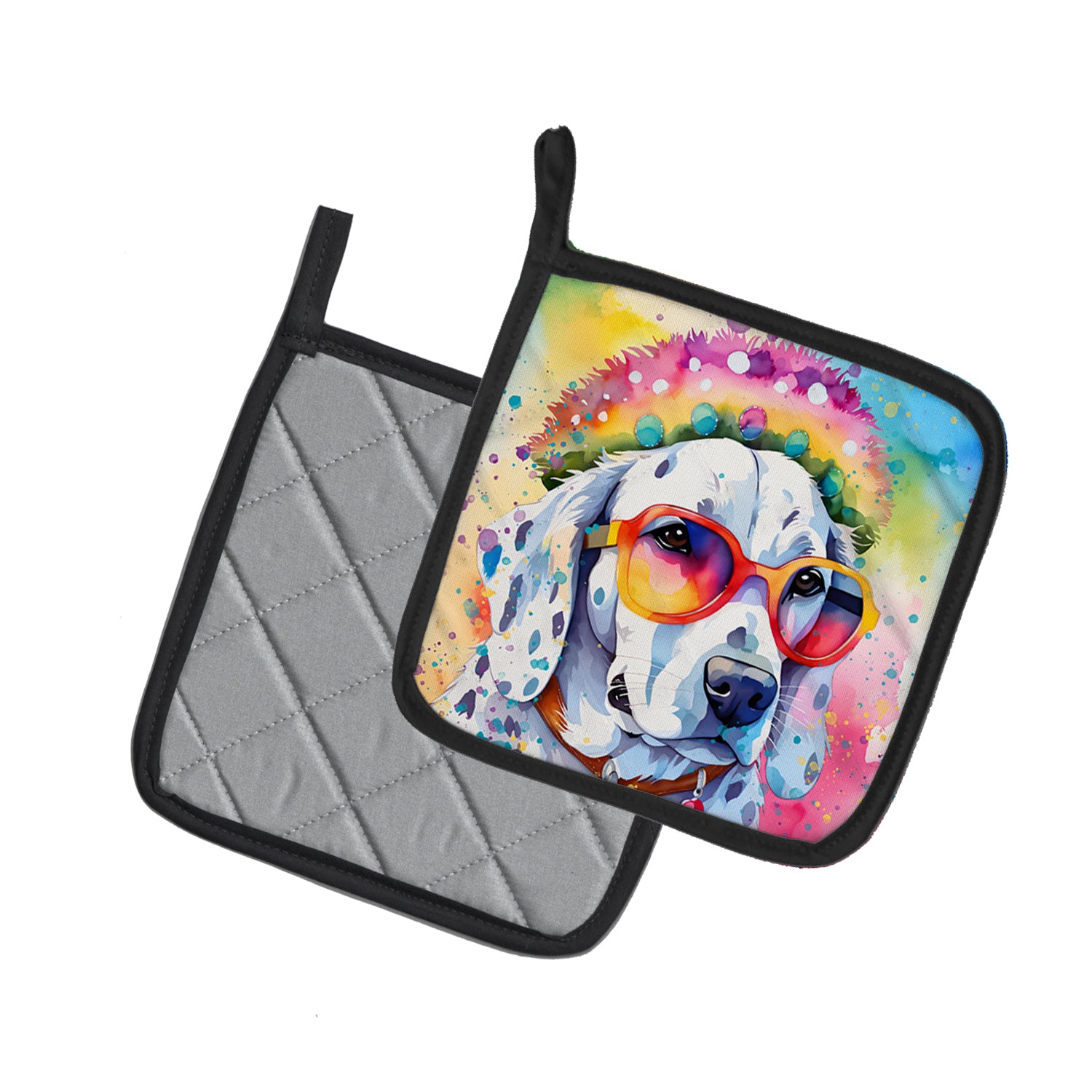 Buy this Dalmatian Hippie Dawg Pair of Pot Holders